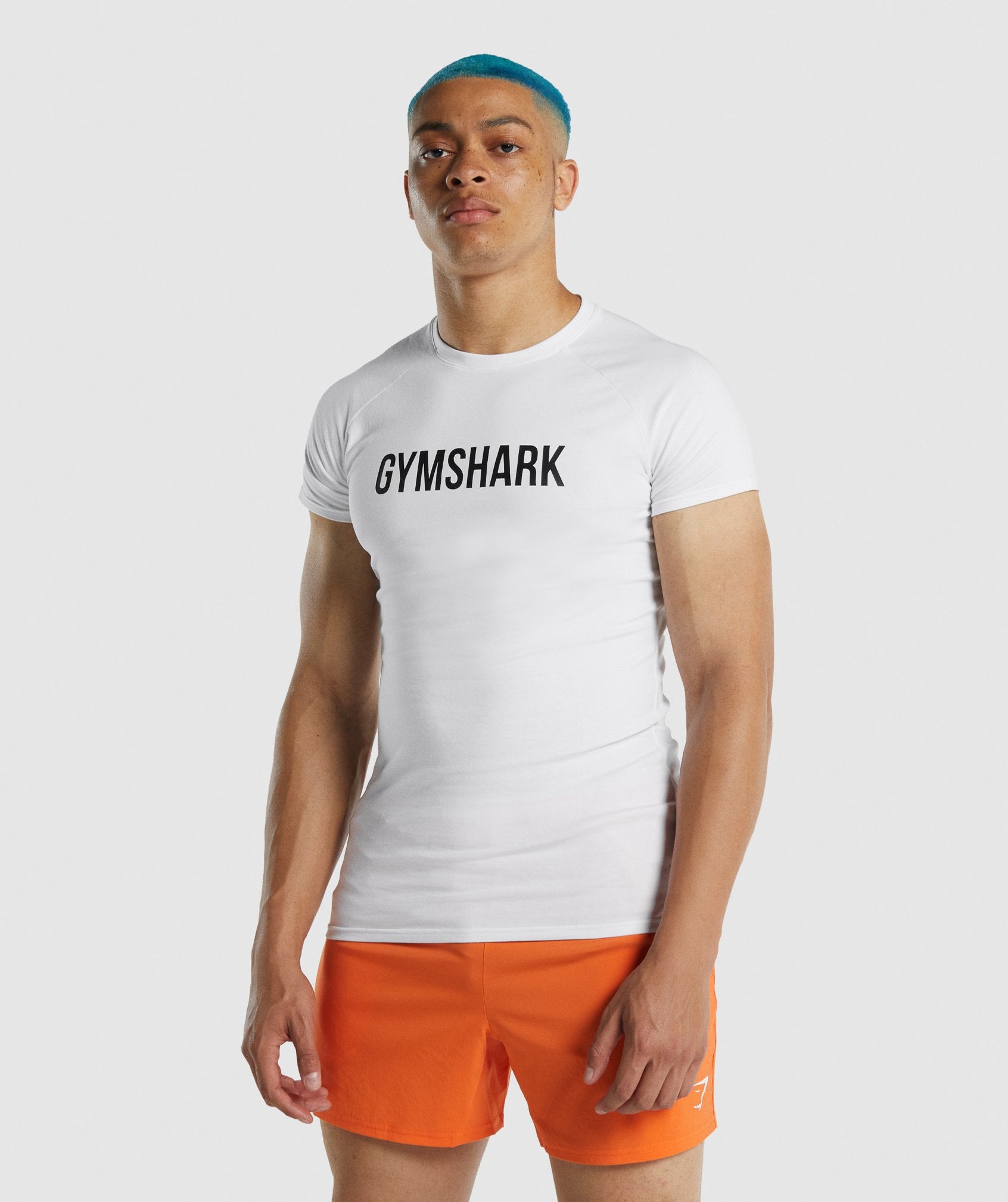 White Men\'s Gymshark Apollo T Shirts | BJUPEG-417