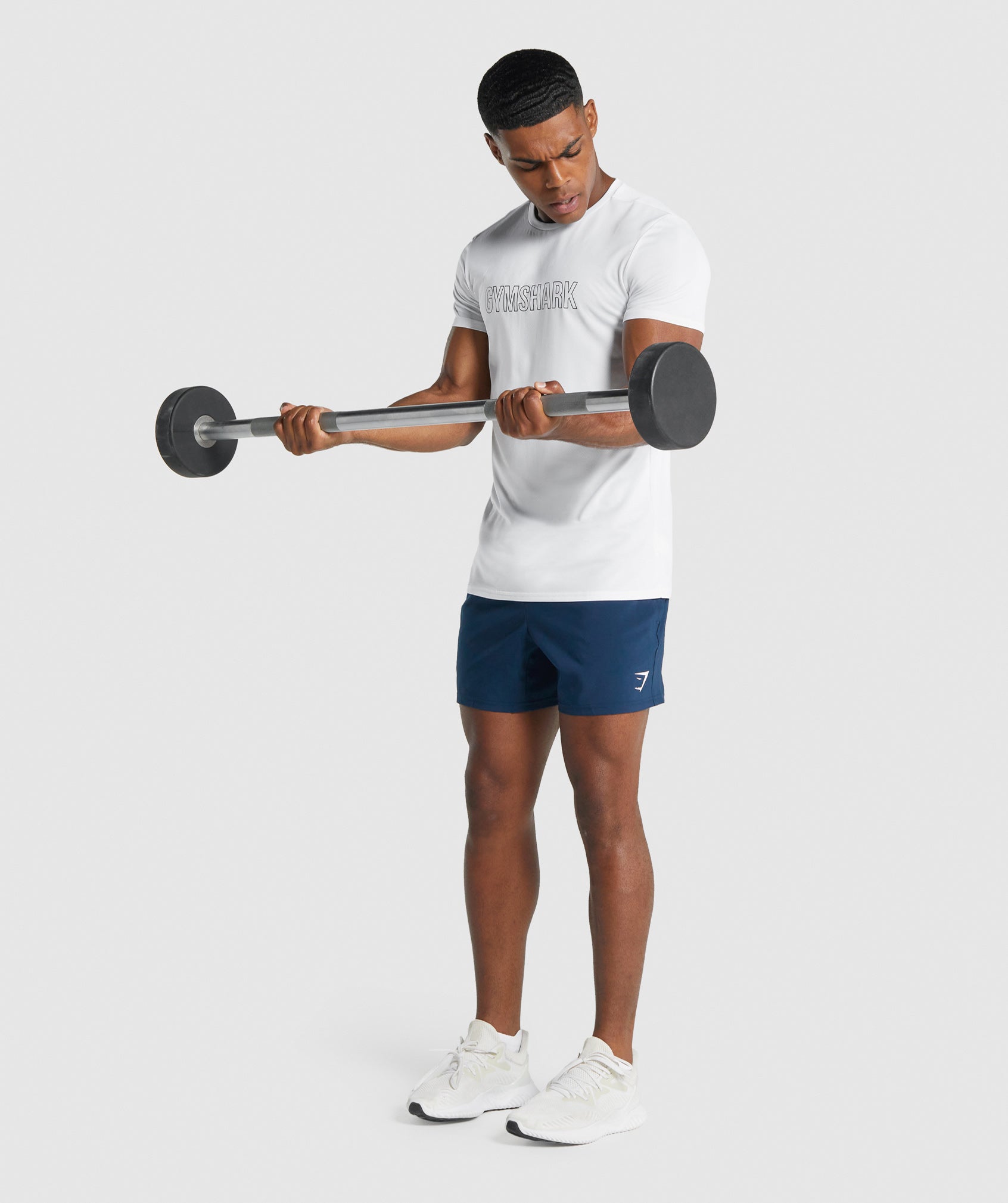 White Men's Gymshark Arrival Graphic T Shirts | EJZTHY-065