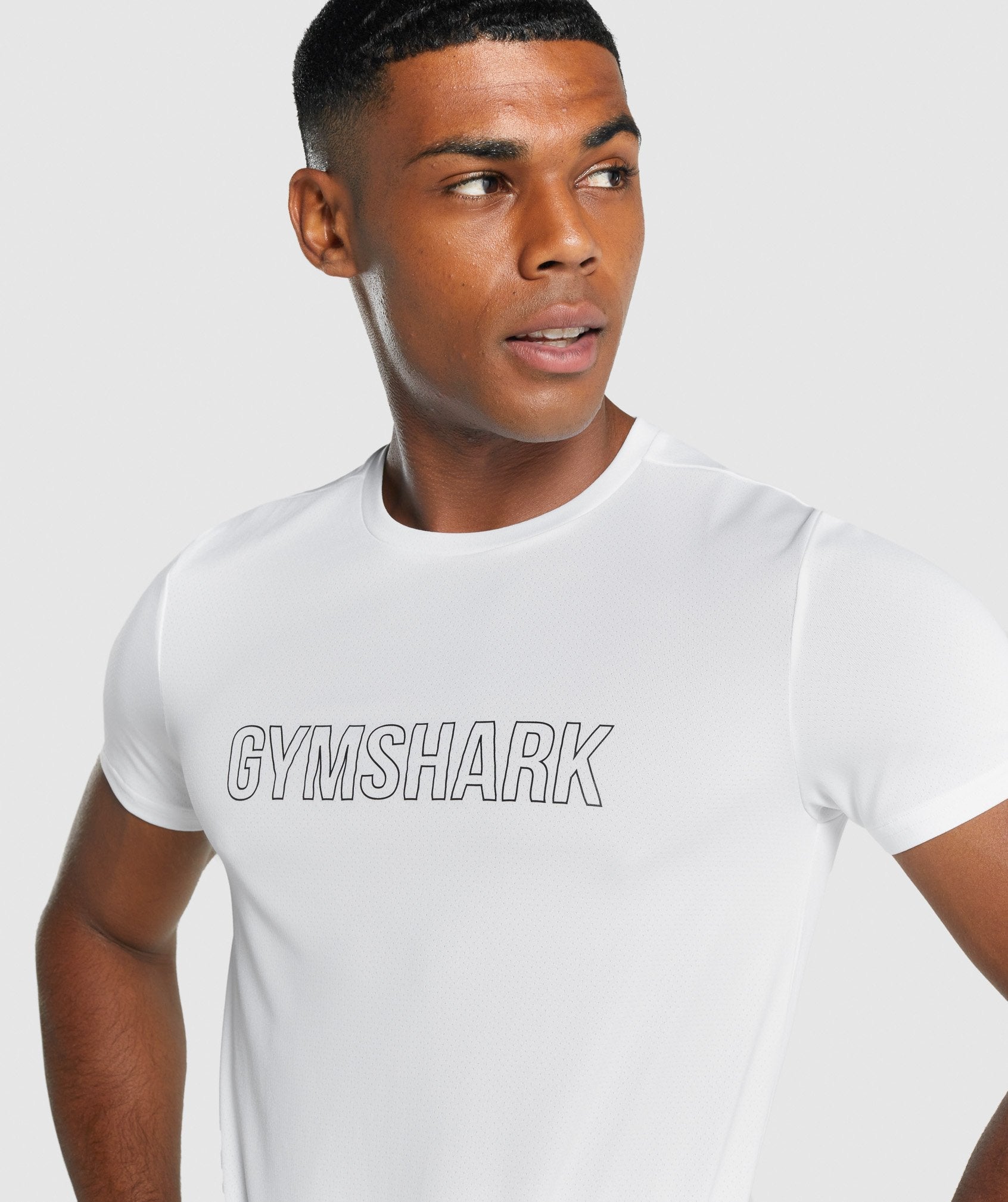 White Men's Gymshark Arrival Graphic T Shirts | EJZTHY-065