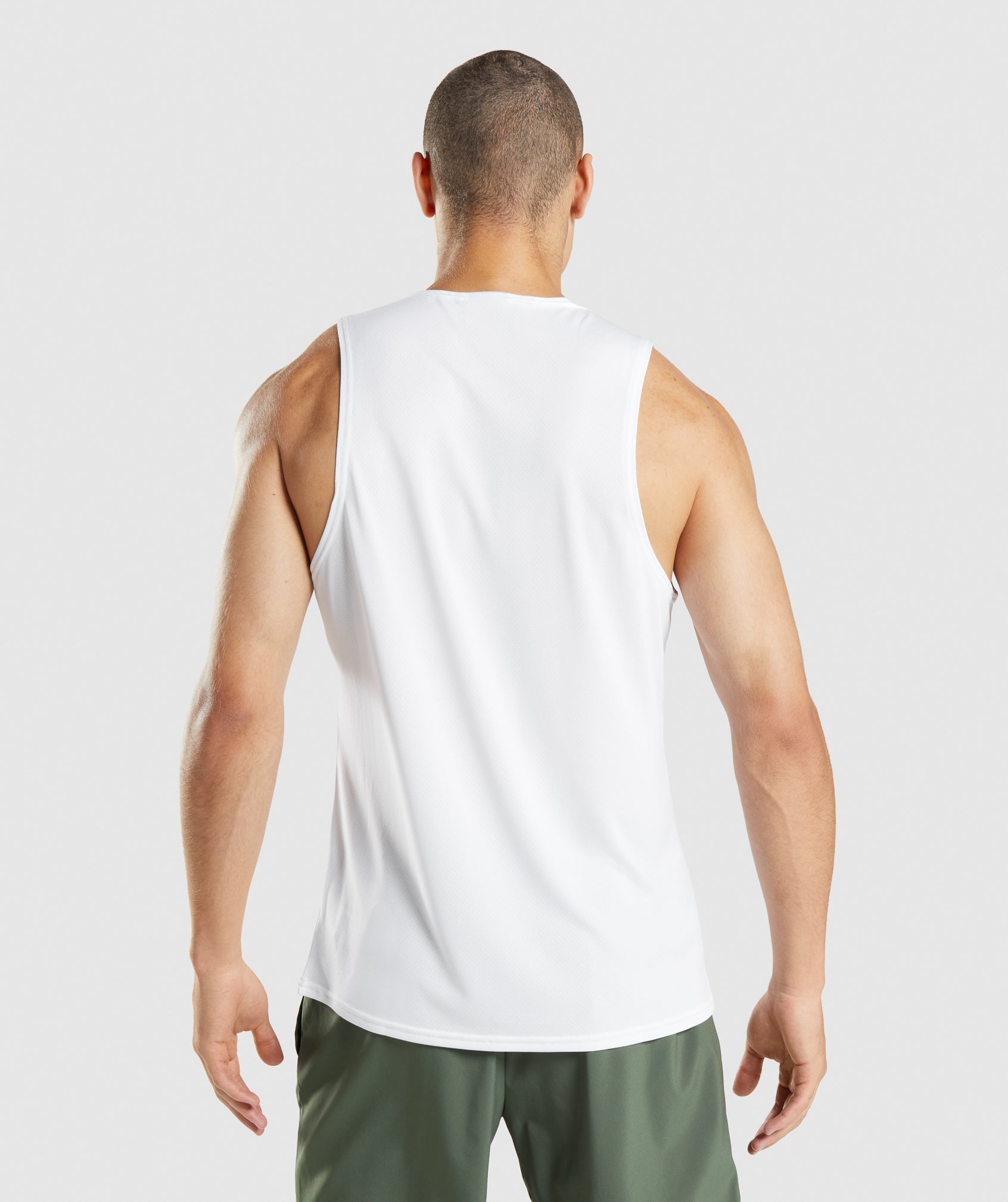 White Men's Gymshark Arrival Tanks | TKGZNH-714