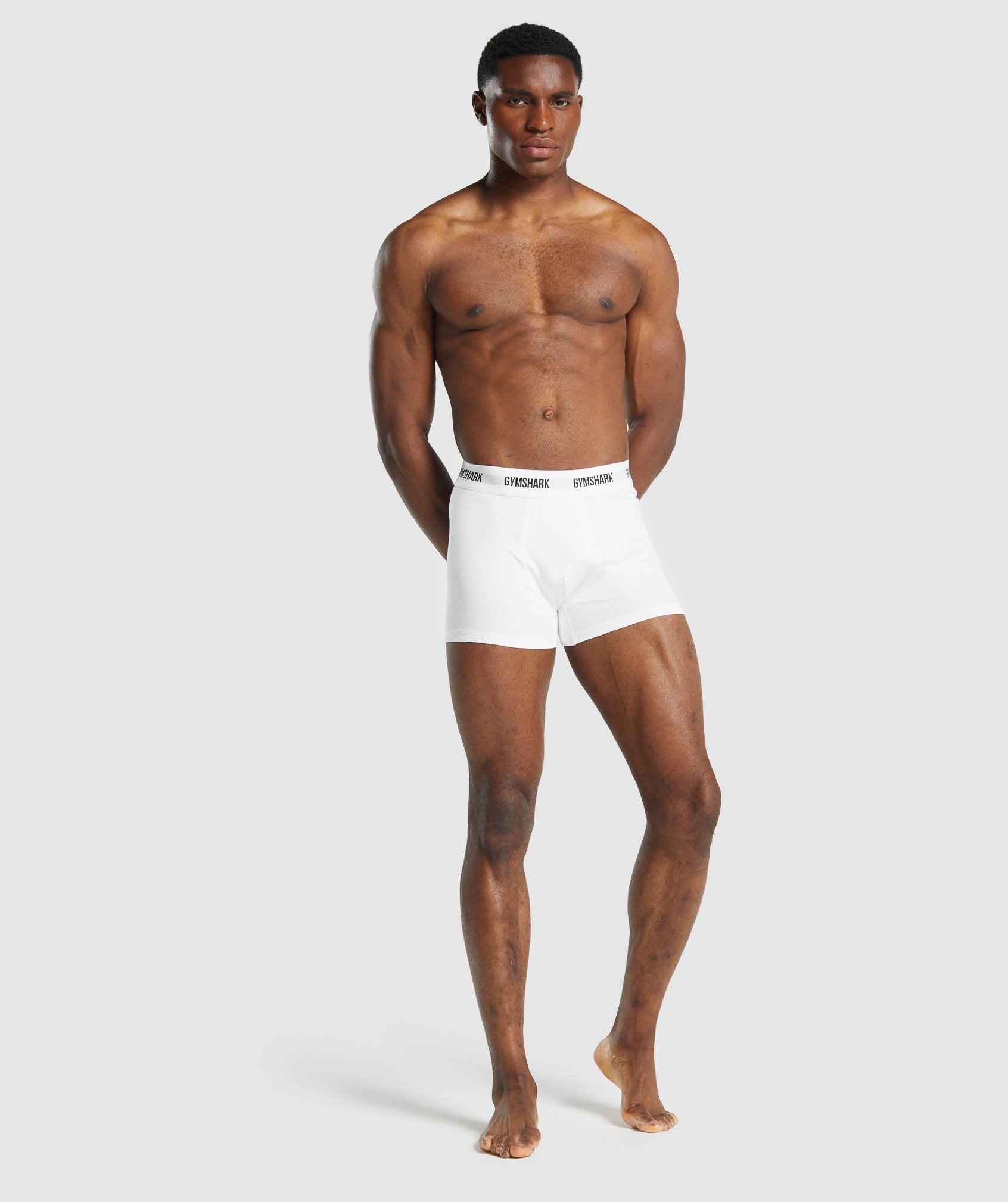 White Men's Gymshark Boxers 2pk Underwear | ASOWRE-180