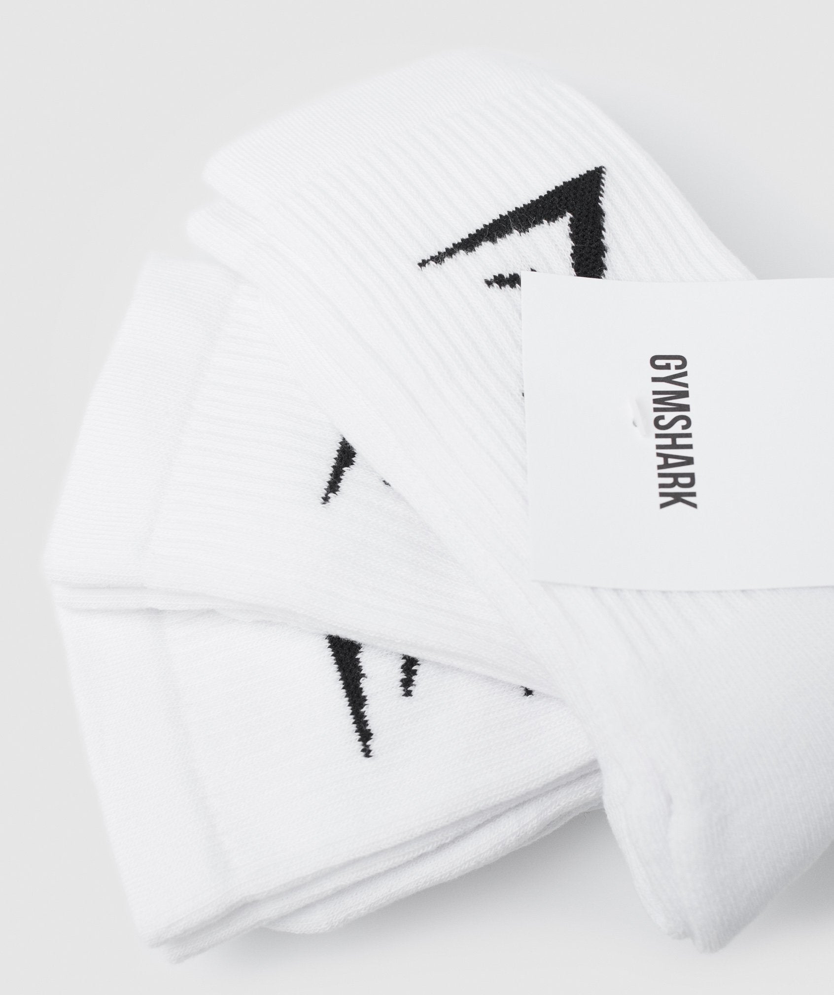 White Men's Gymshark Crew 3pk Socks | FNGERH-760