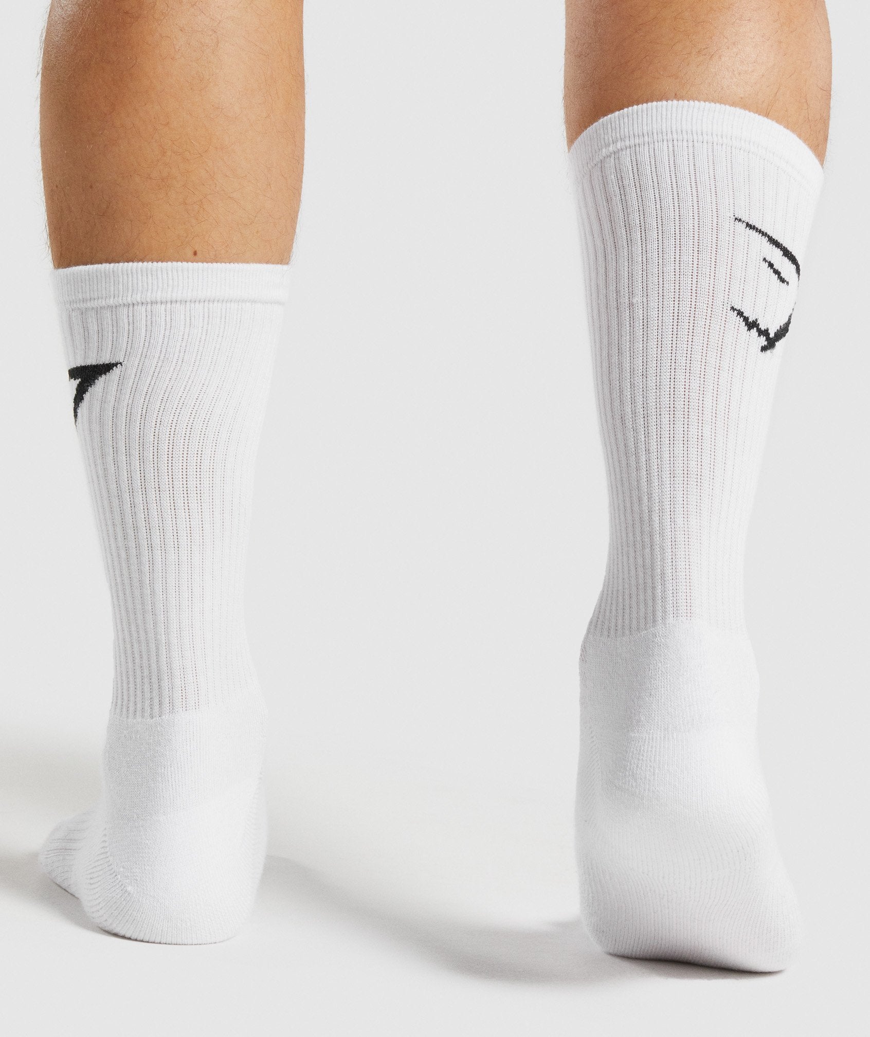 White Men's Gymshark Crew 3pk Socks | FNGERH-760