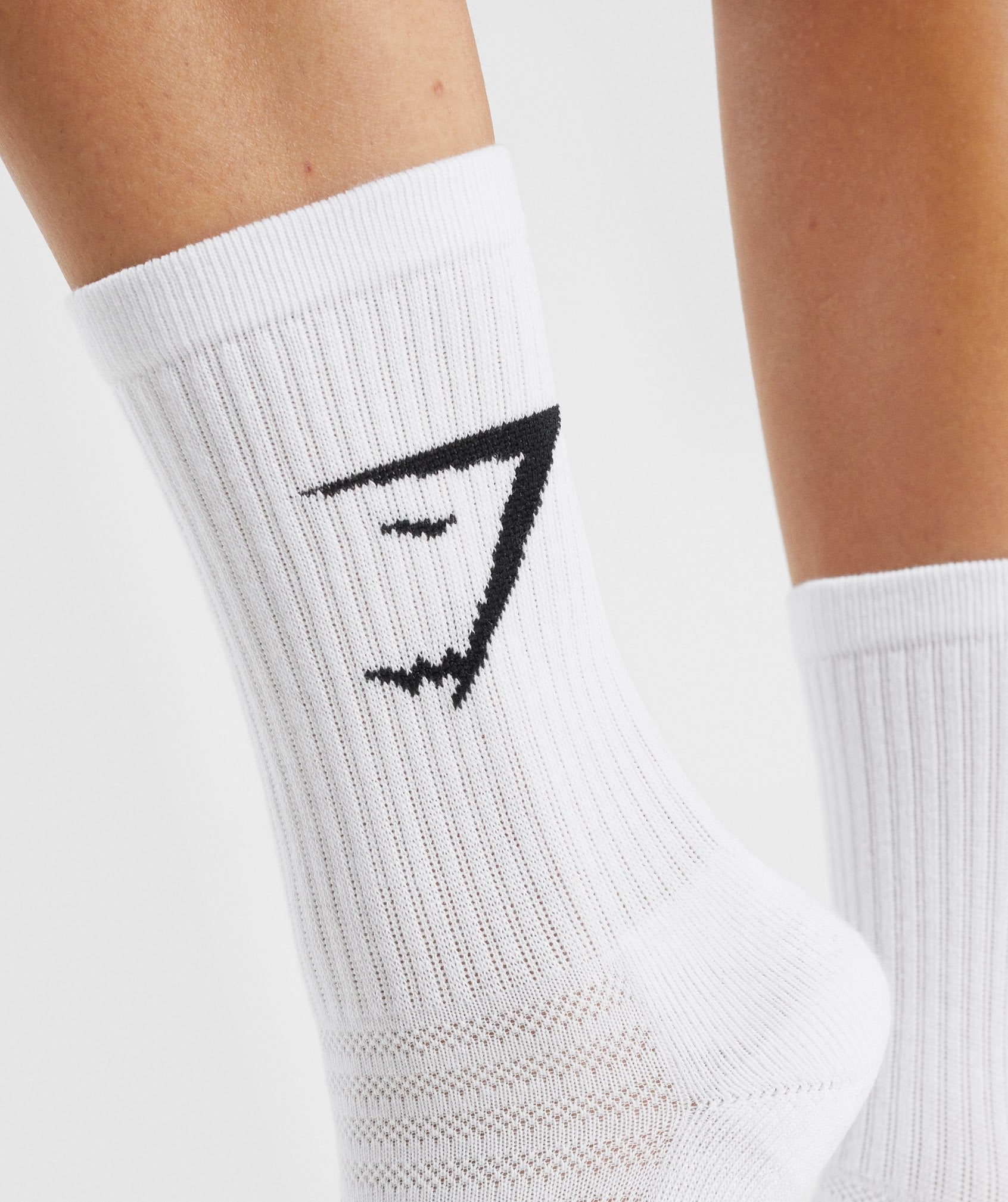 White Men's Gymshark Crew 3pk Socks | FNGERH-760