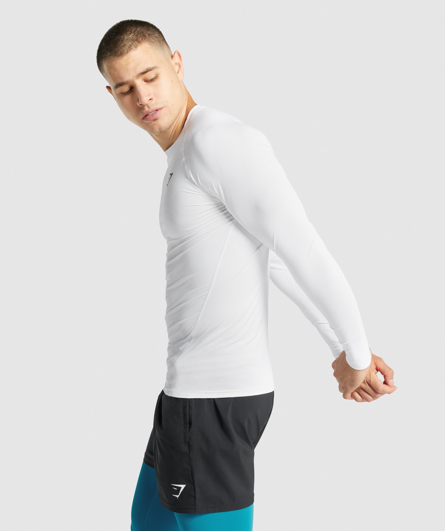 White Men's Gymshark Element Baselayer Long Sleeve T Shirts | SCYXKU-562