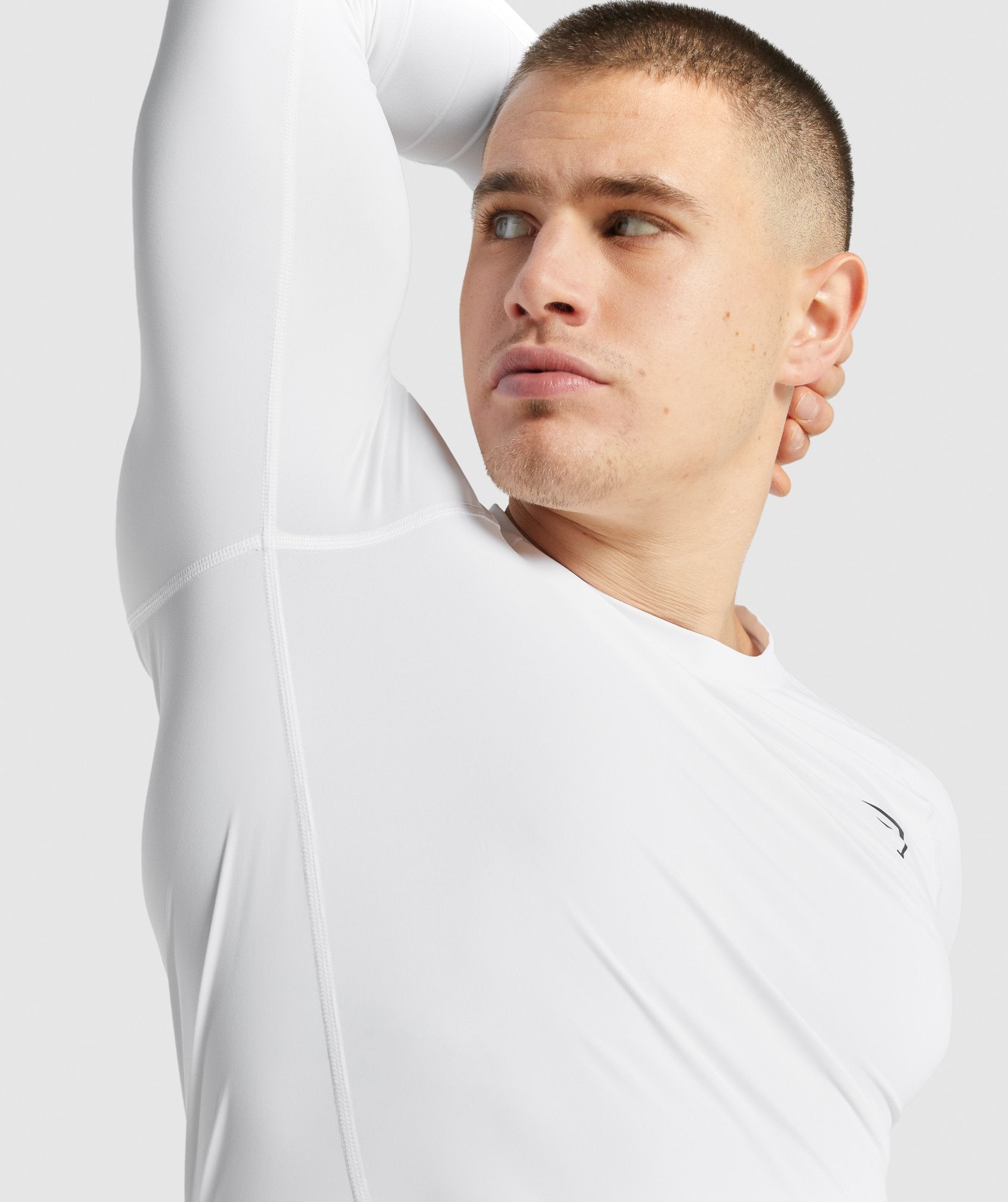 White Men's Gymshark Element Baselayer Long Sleeve T Shirts | SCYXKU-562