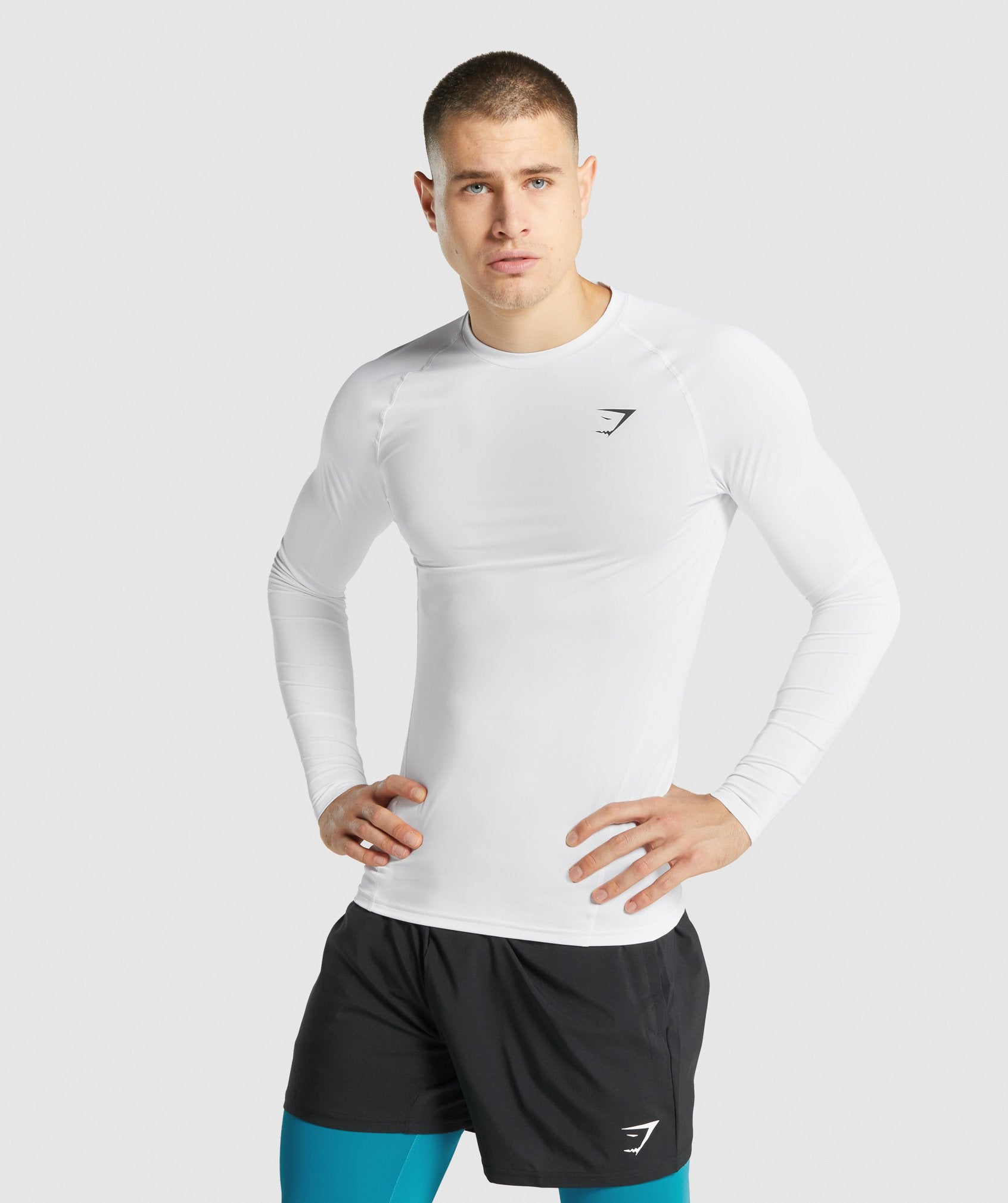 White Men\'s Gymshark Element Baselayer Long Sleeve T Shirts | SCYXKU-562