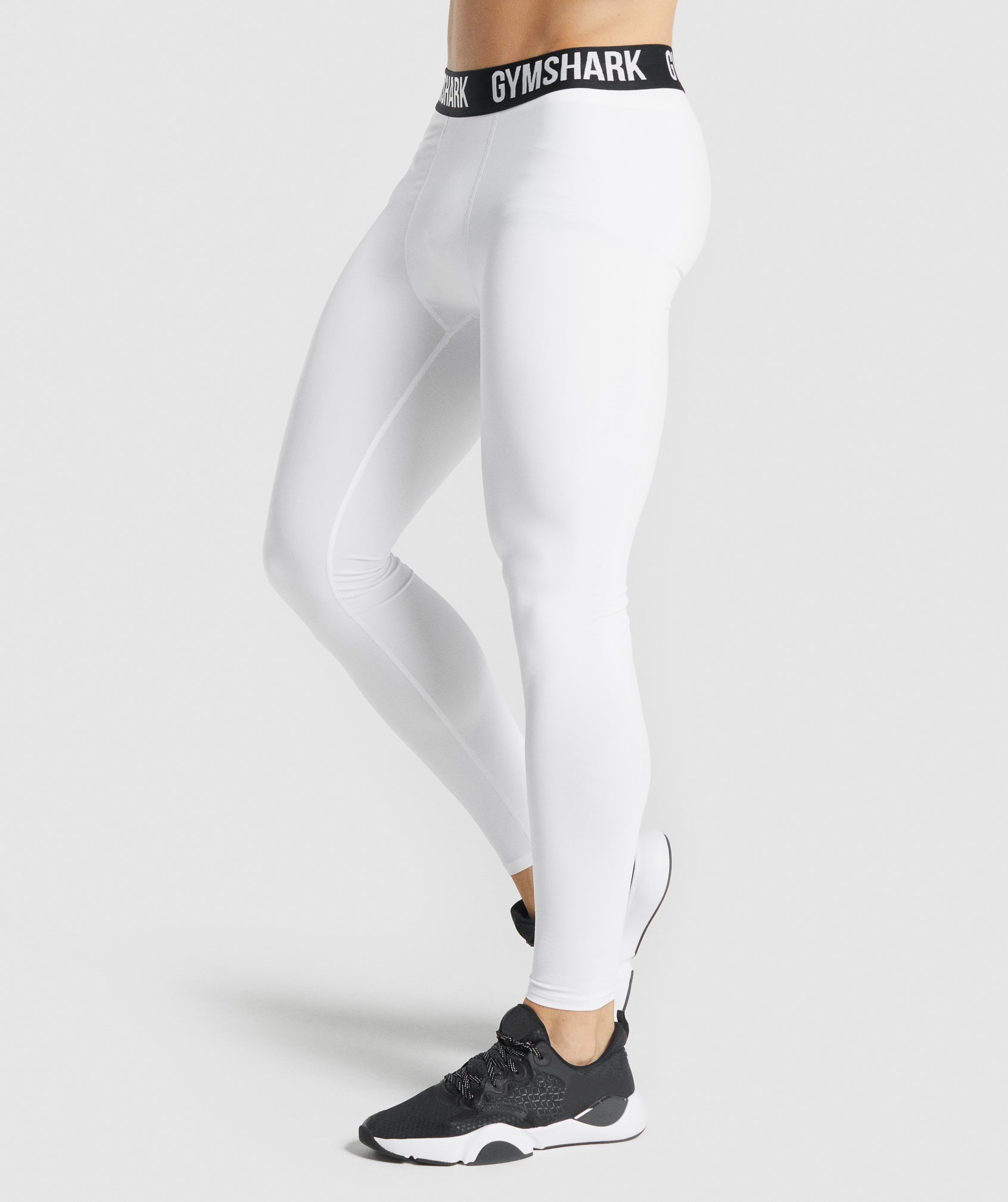 White Men's Gymshark Element Baselayer Leggings | XAIHVU-048