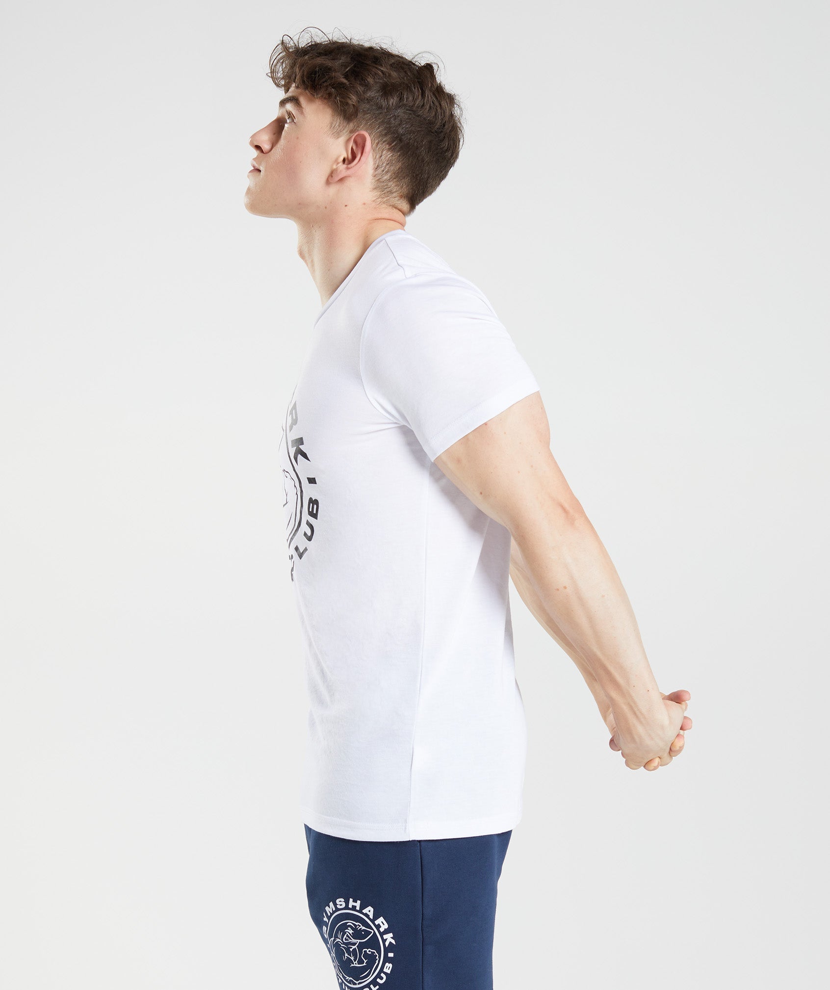 White Men's Gymshark Legacy T Shirts | CVAQXS-205