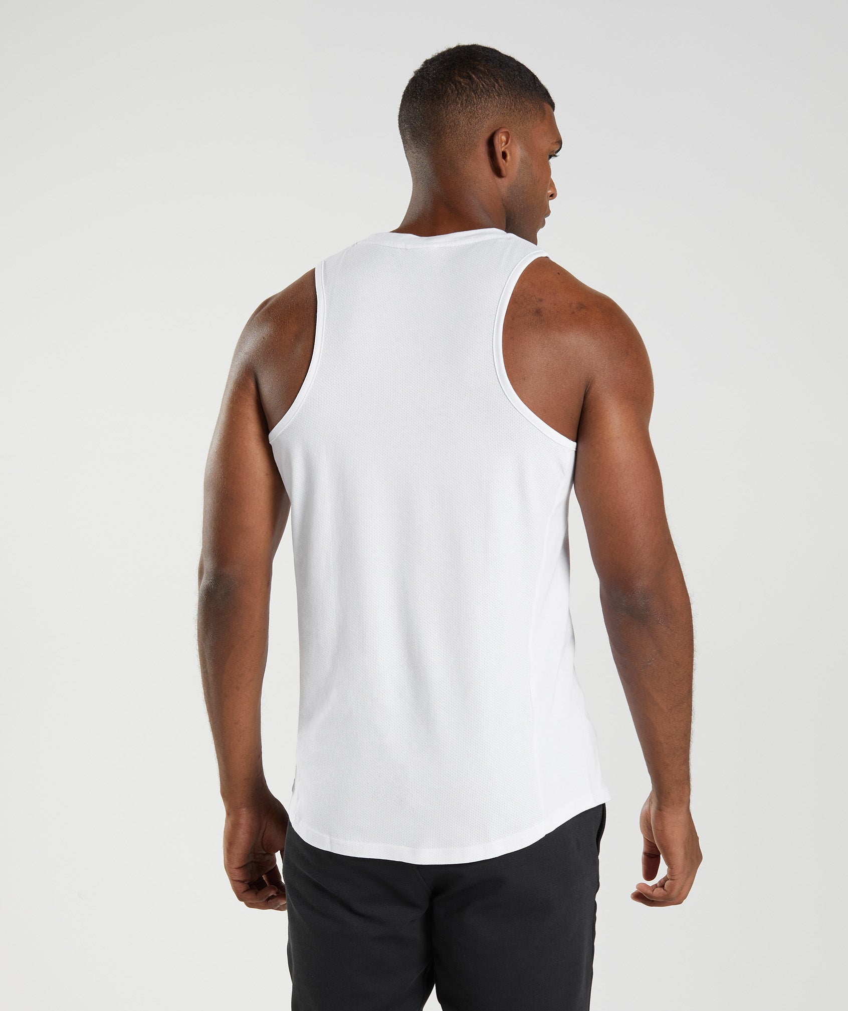 White Men's Gymshark React Tanks | KFZDUX-512