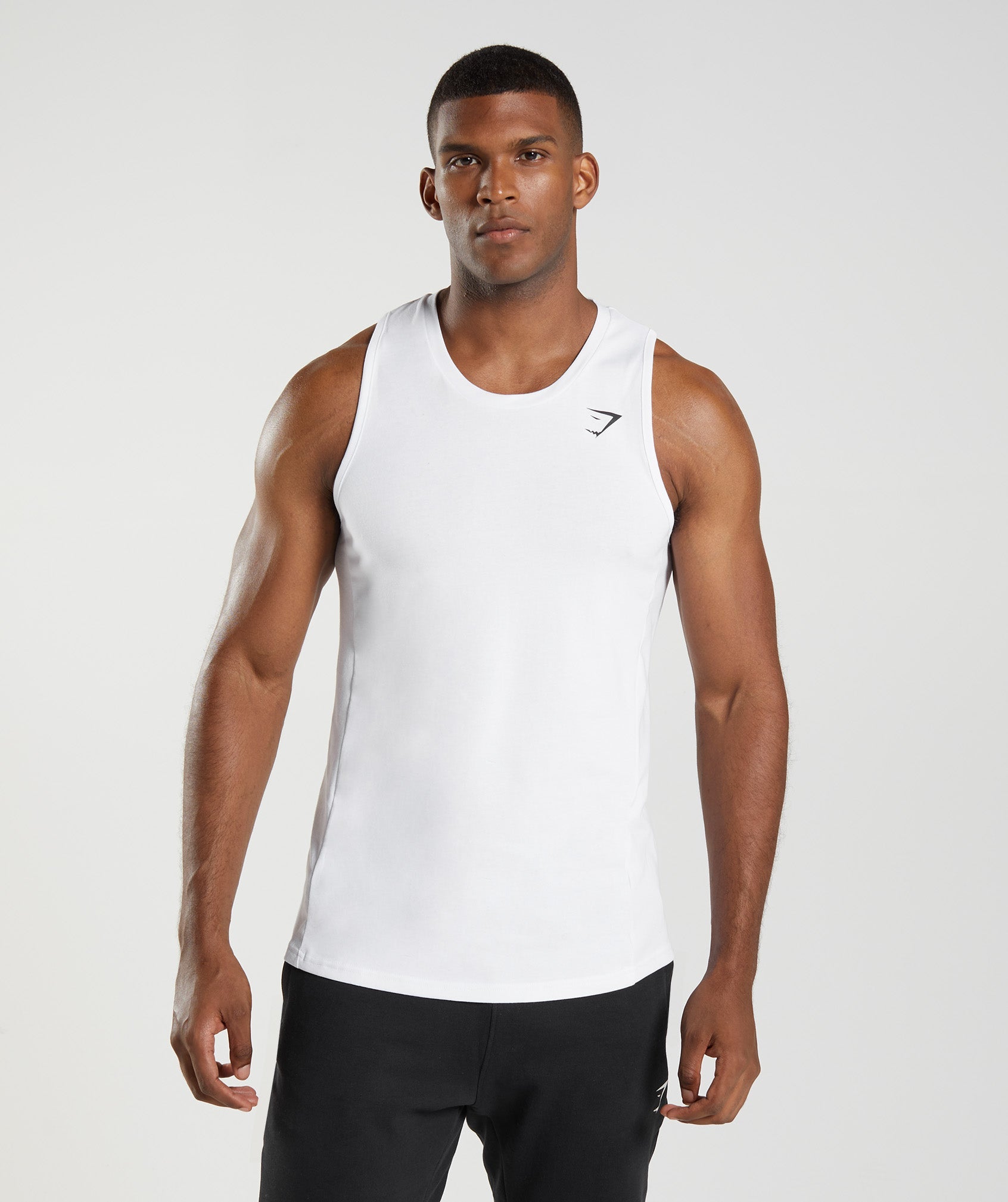 White Men\'s Gymshark React Tanks | KFZDUX-512