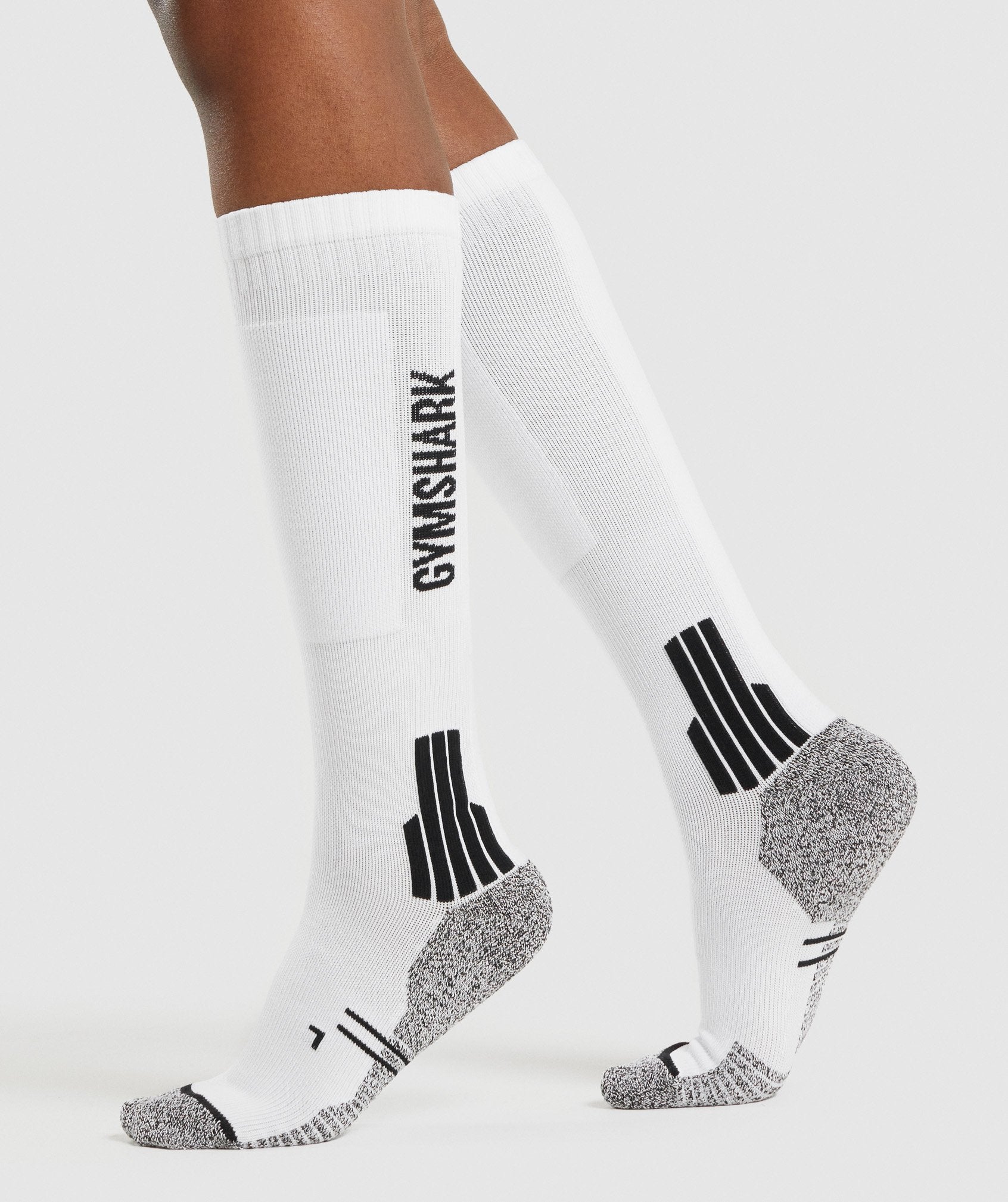 White Men\'s Gymshark Weightlifting Socks | QPYMZD-107