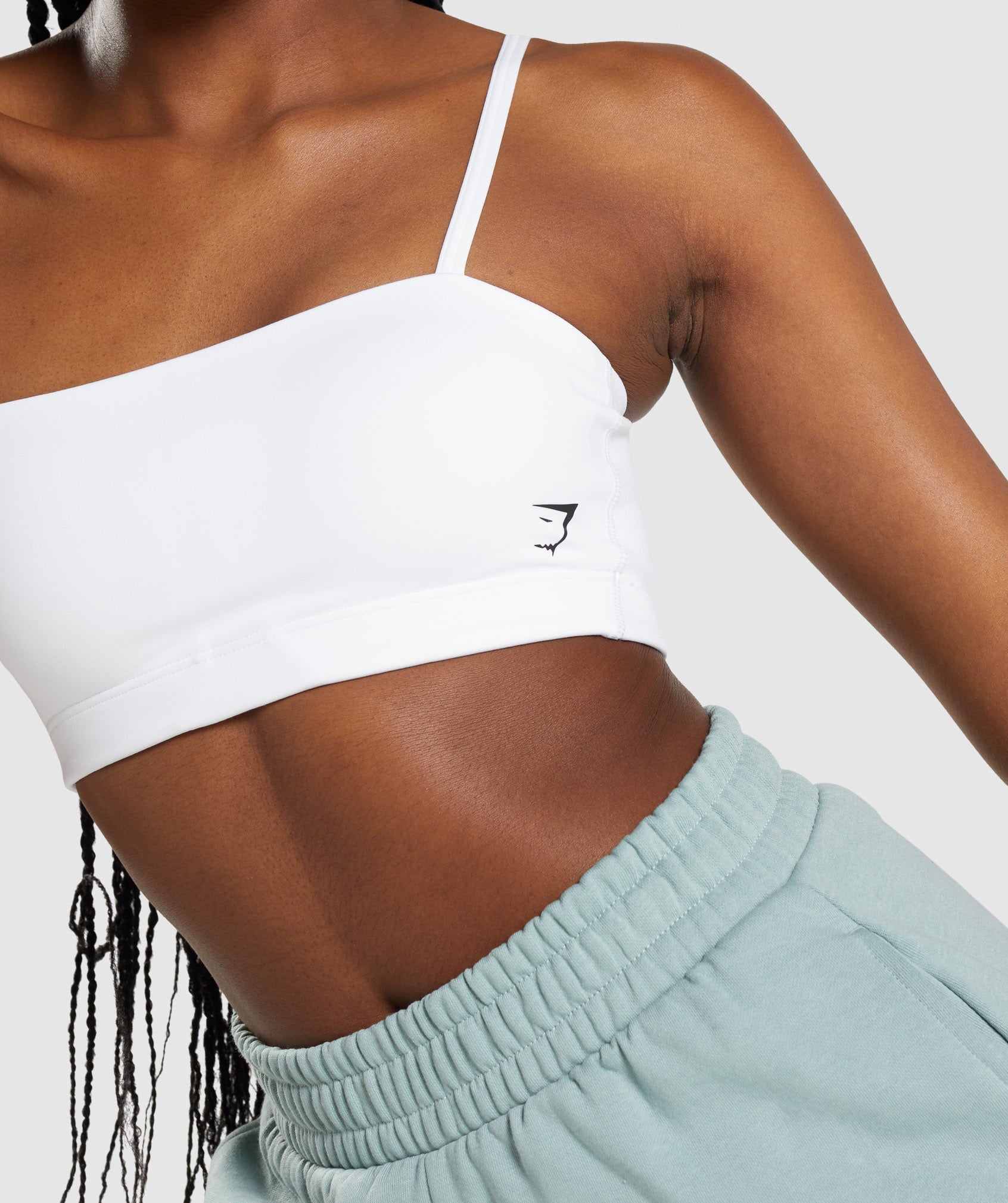 White Women's Gymshark Bandeau Sports Bra | GDVYCU-956