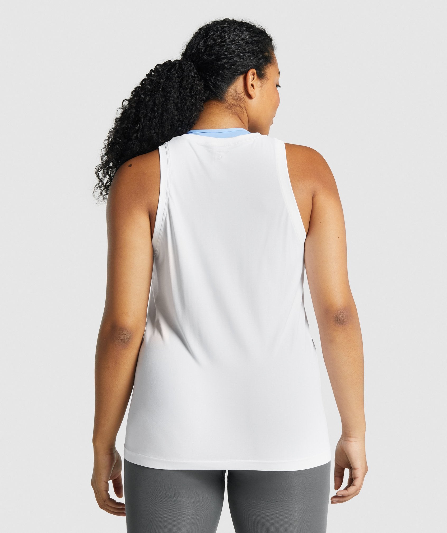 White Women's Gymshark Fit Seamless Loose Tanks | FKEQZN-593