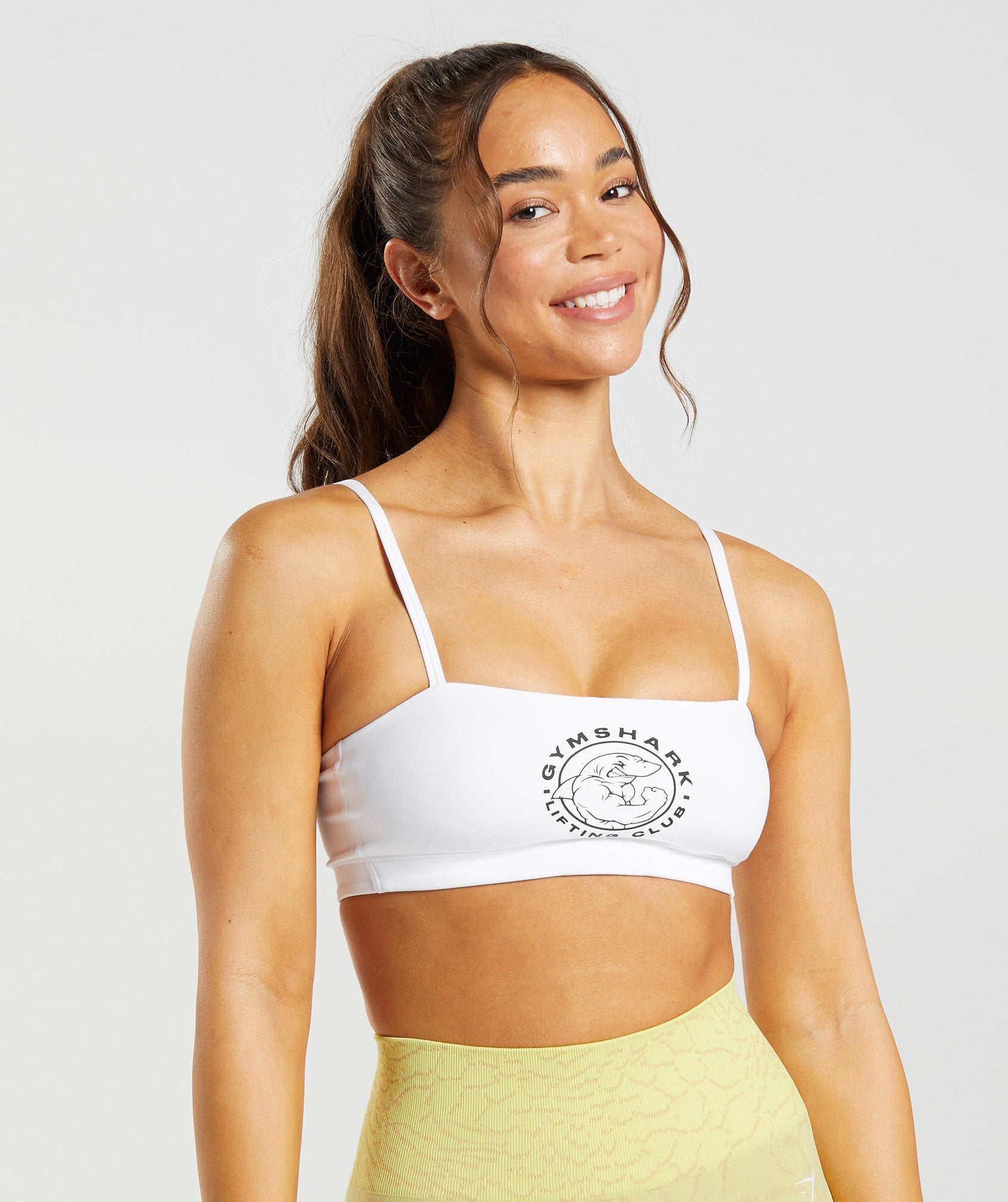 White Women\'s Gymshark Legacy Sports Bra | NFVRYZ-048