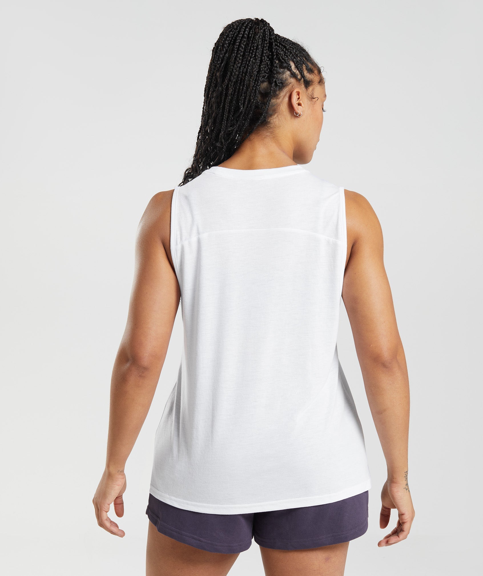 White Women's Gymshark Legacy Tanks | NRBFYP-439