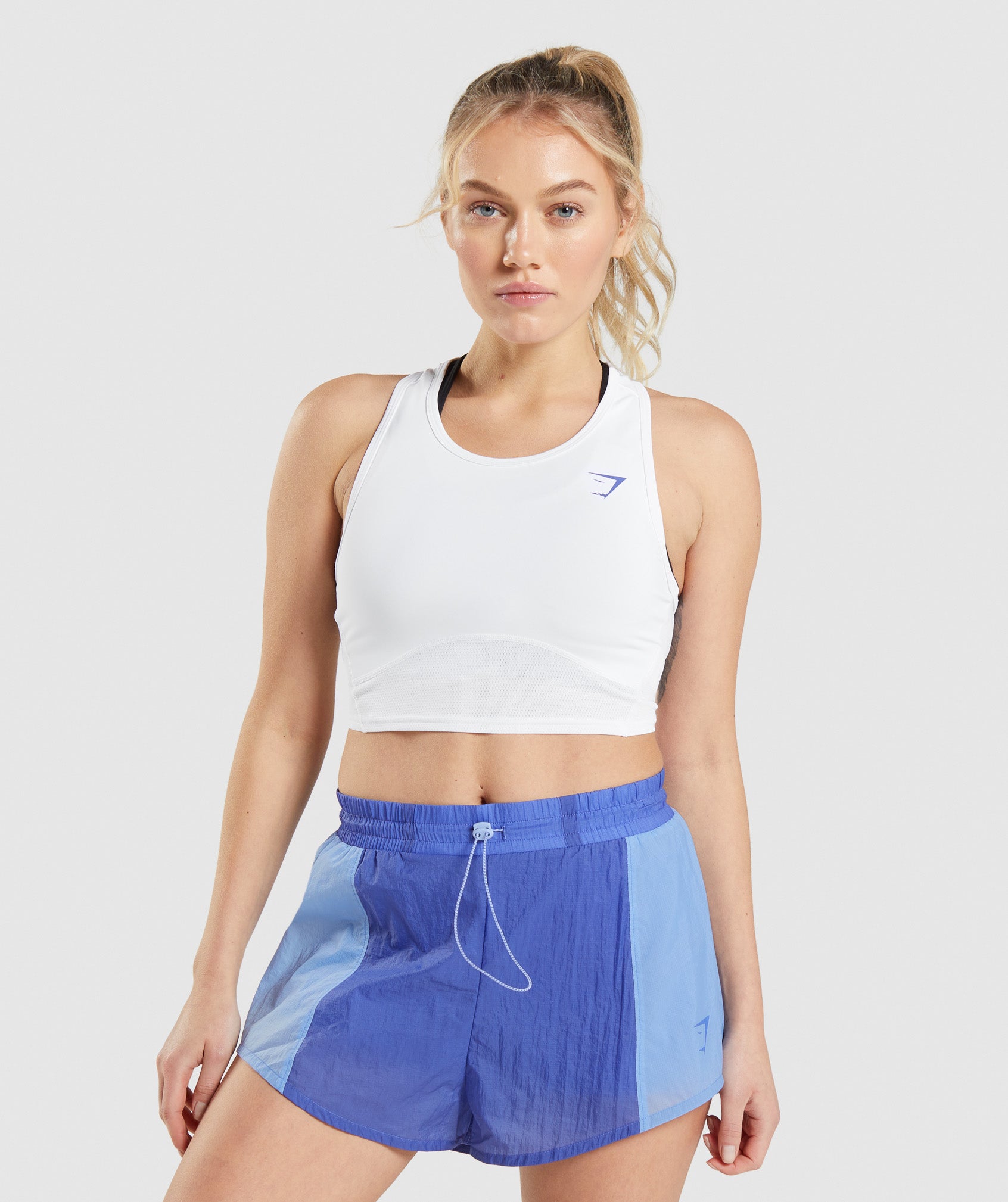 White Women\'s Gymshark Pulse Crop Tanks | GIBSKF-638