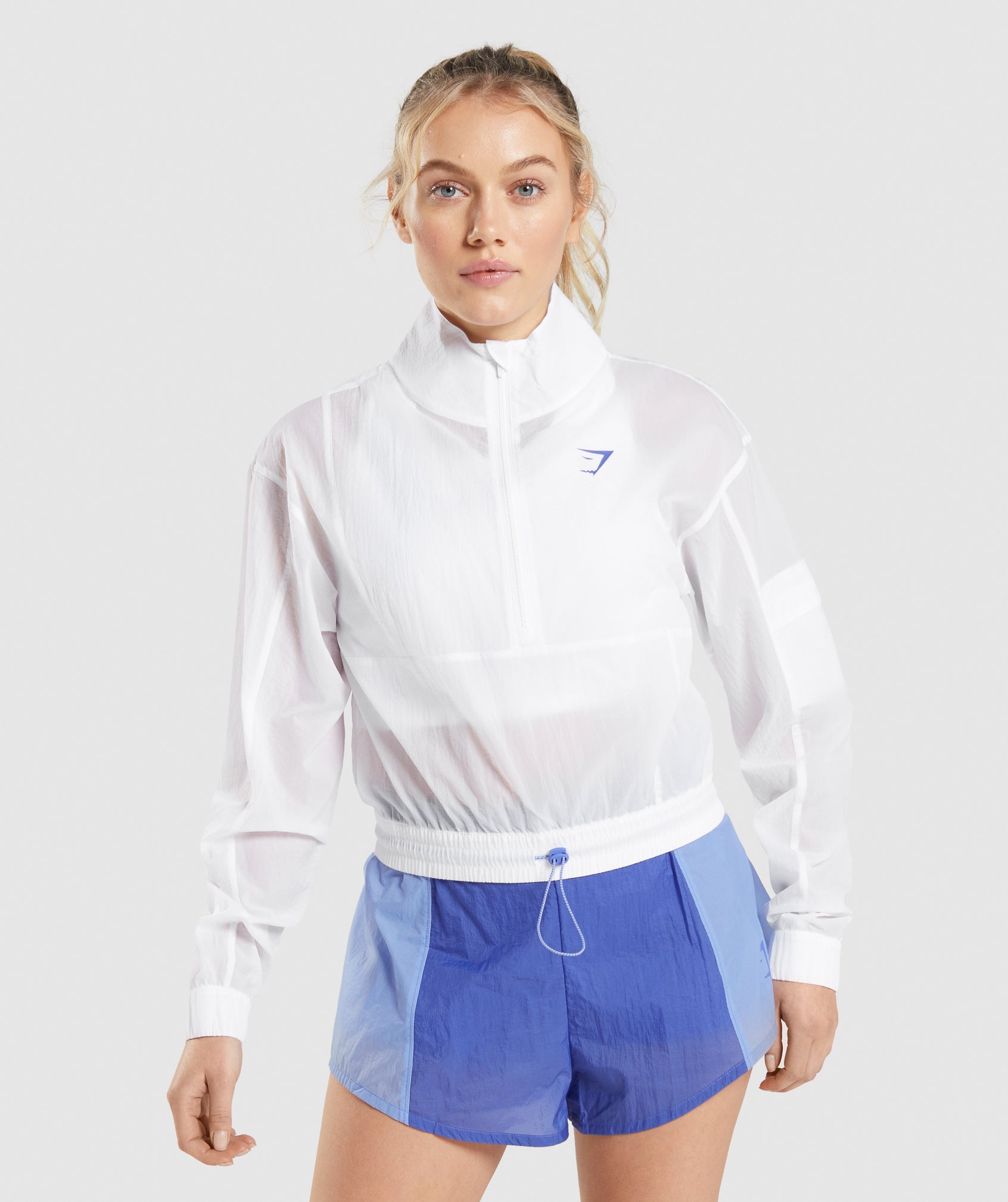 White Women\'s Gymshark Pulse Woven Jackets | BDUTRG-286