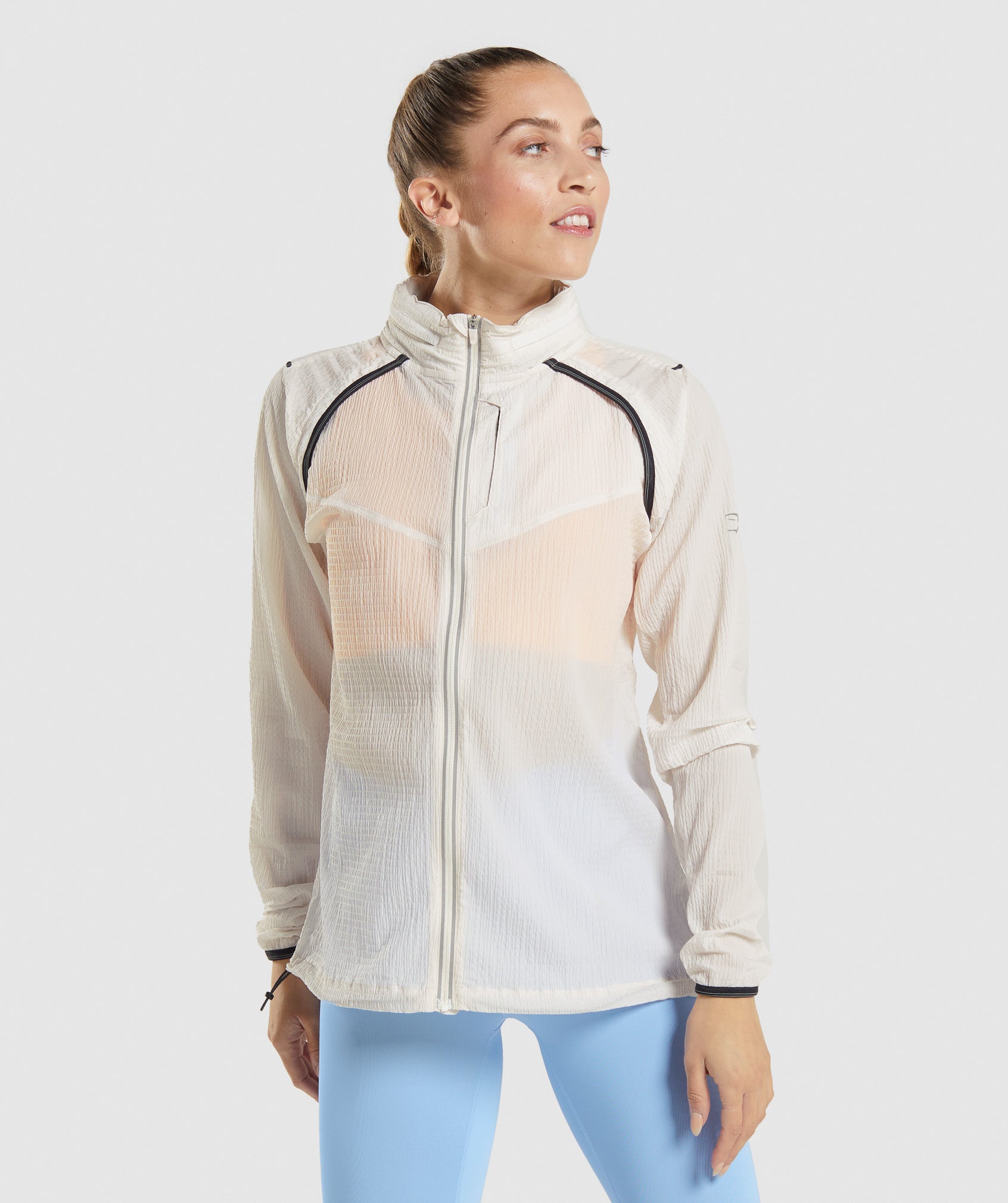 White Women\'s Gymshark Speed Windbreaker | HCVXIA-495