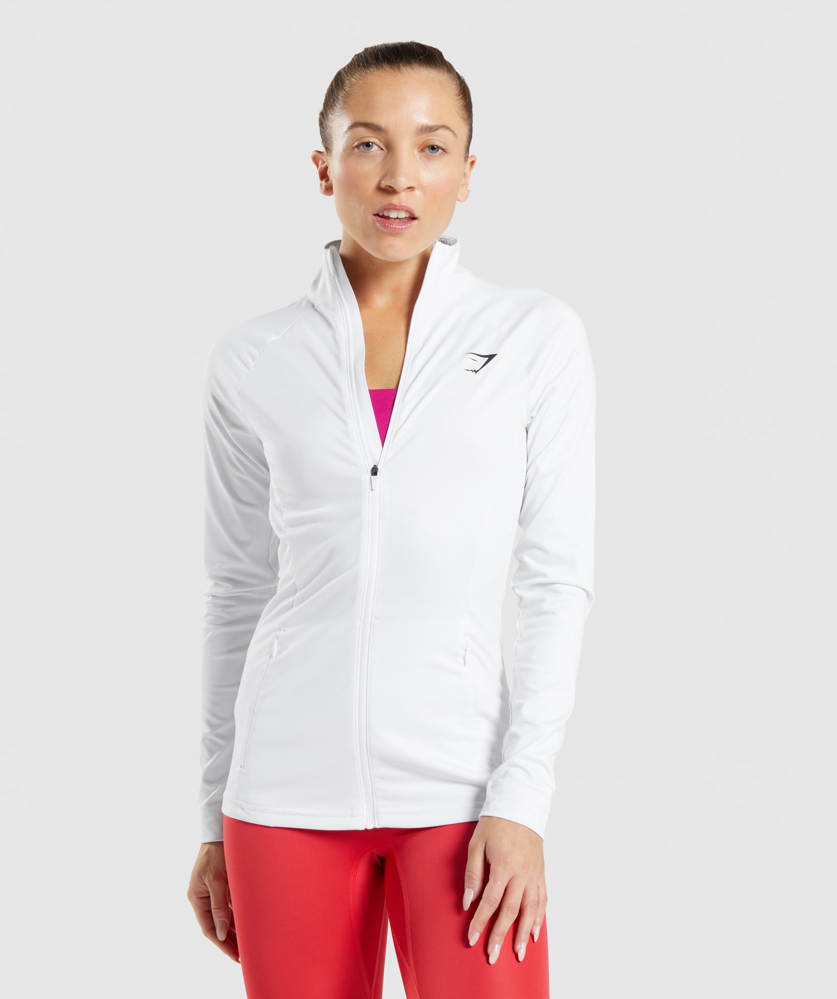 White Women\'s Gymshark Training Jackets | TAXSGZ-392