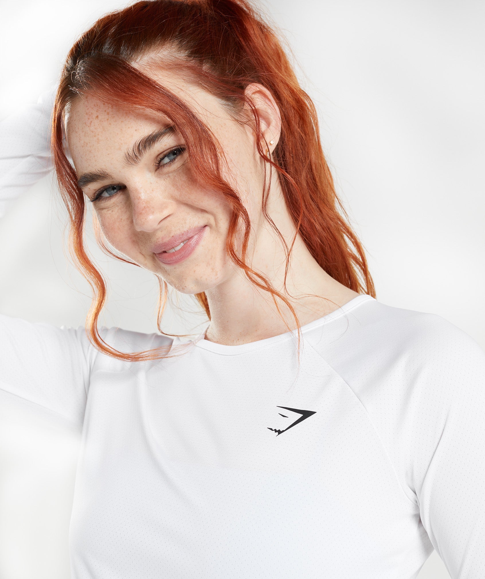 White Women's Gymshark Training Long Sleeve Crop Tops | JSHWCT-601