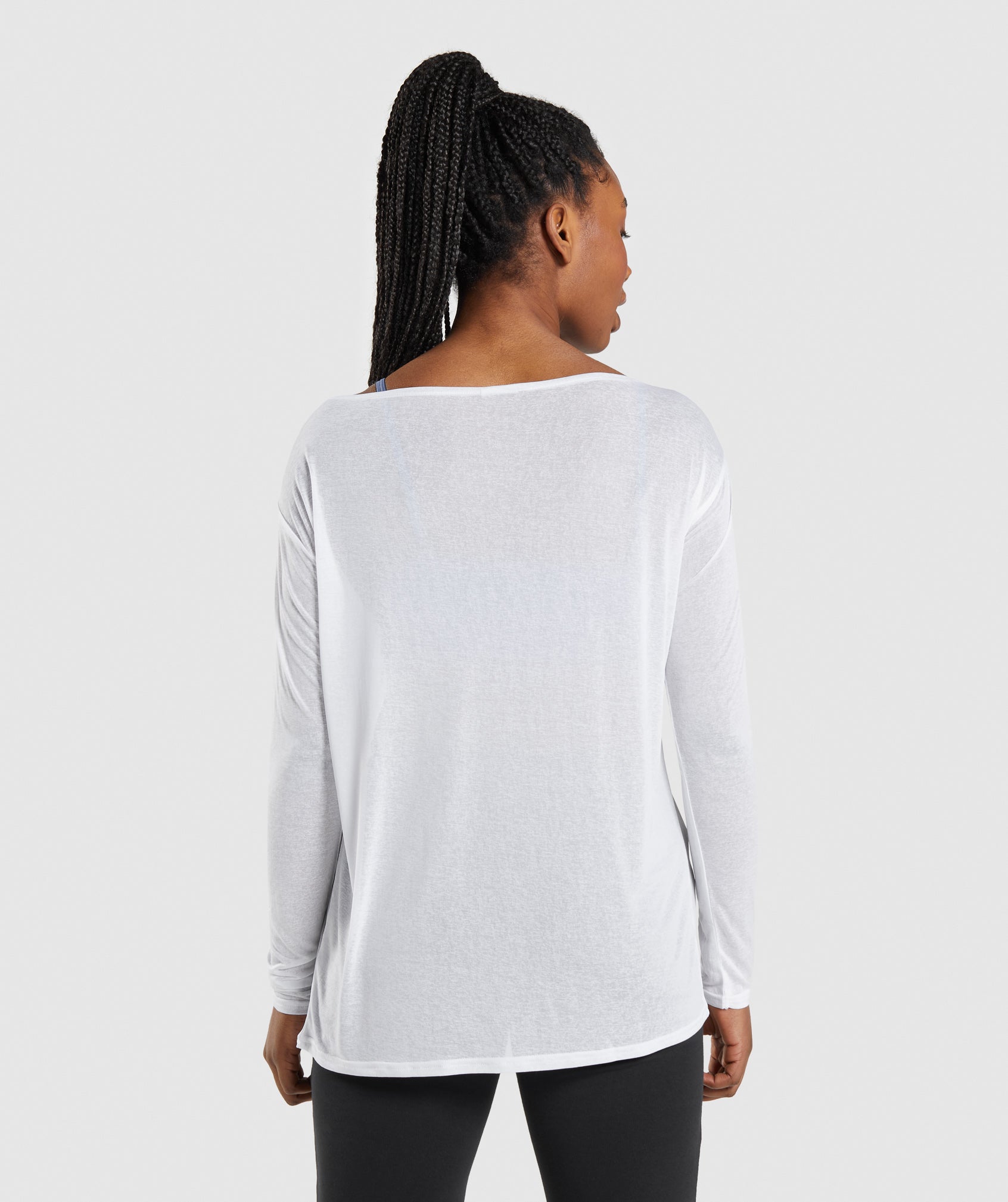 White Women's Gymshark Training Oversized Long Sleeve Tops | IZJNVL-235