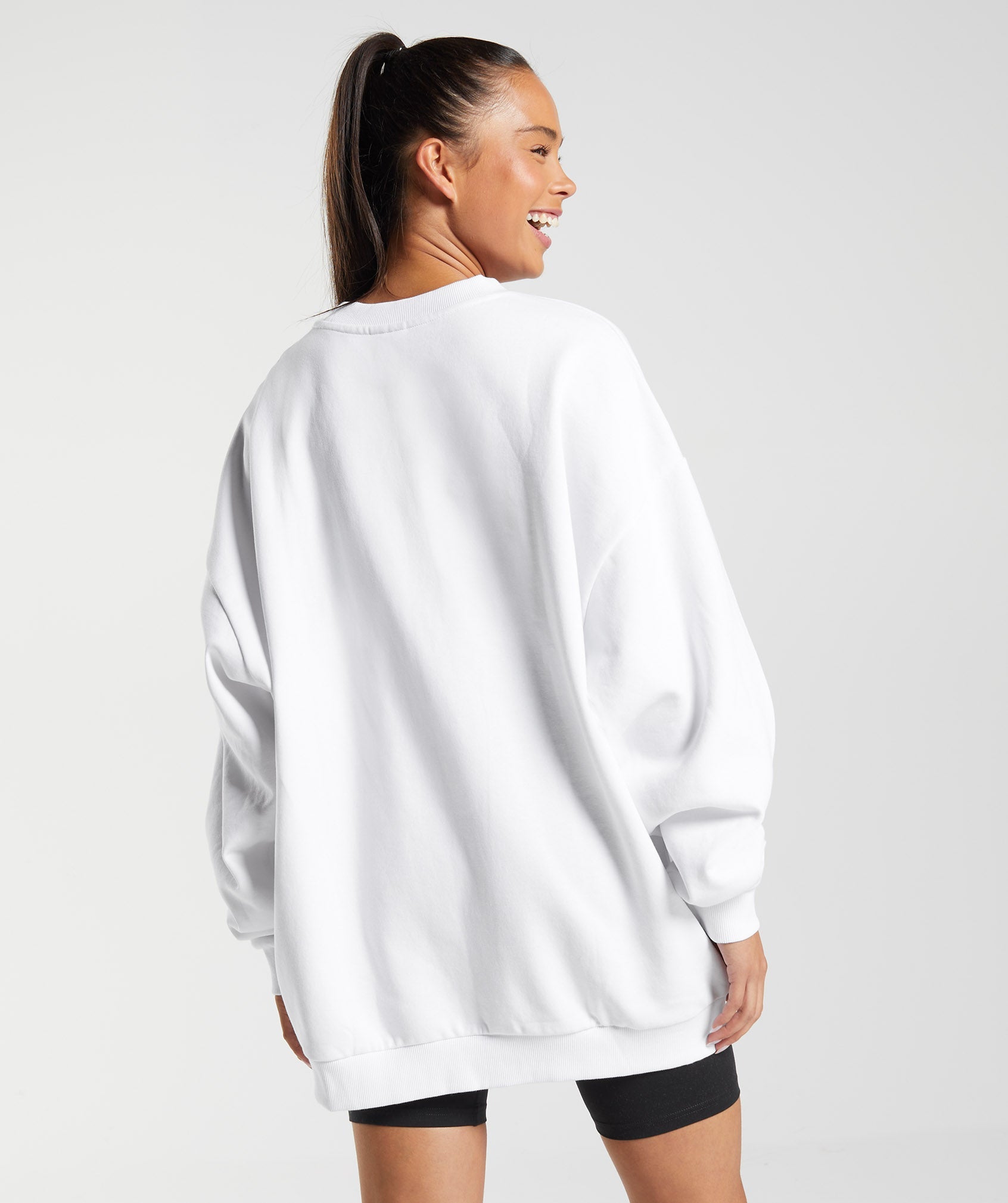 White Women's Gymshark Training Oversized Sweatshirts | WMYLGQ-634