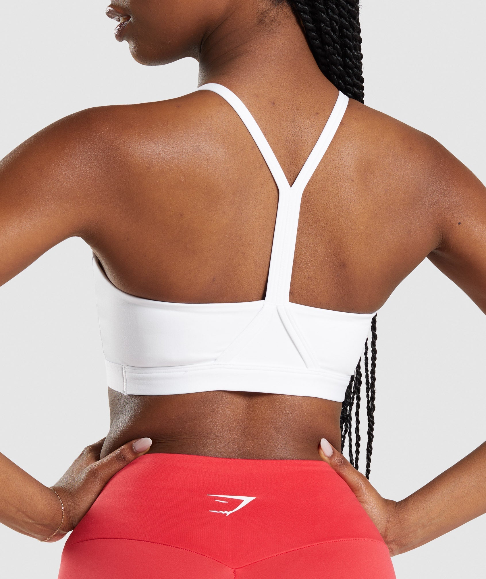 White Women's Gymshark V Neck Sports Bra | UMTNVO-137