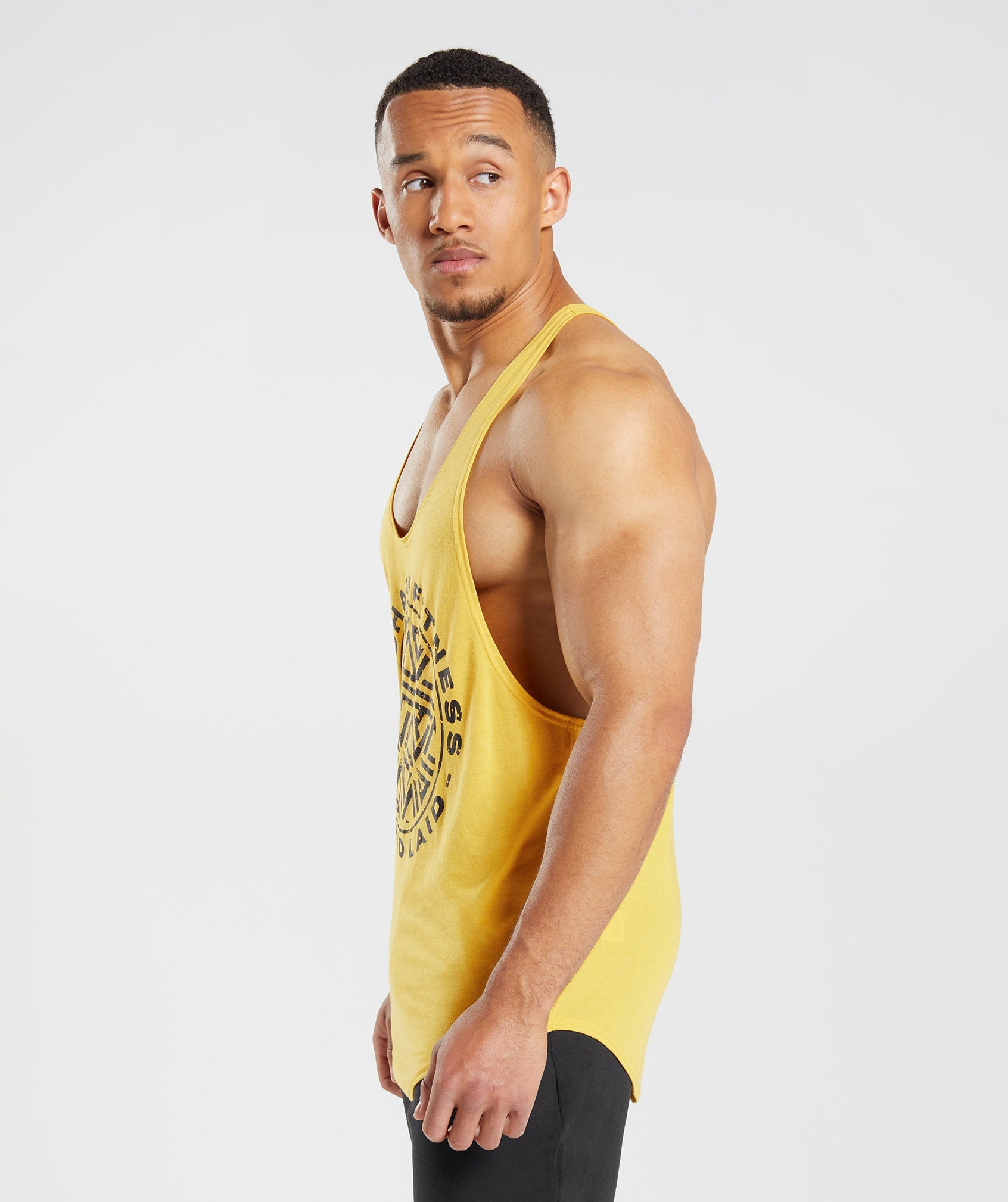 Yellow Men's Gymshark GS x David Laid Stringer Vest | TNRAGZ-250