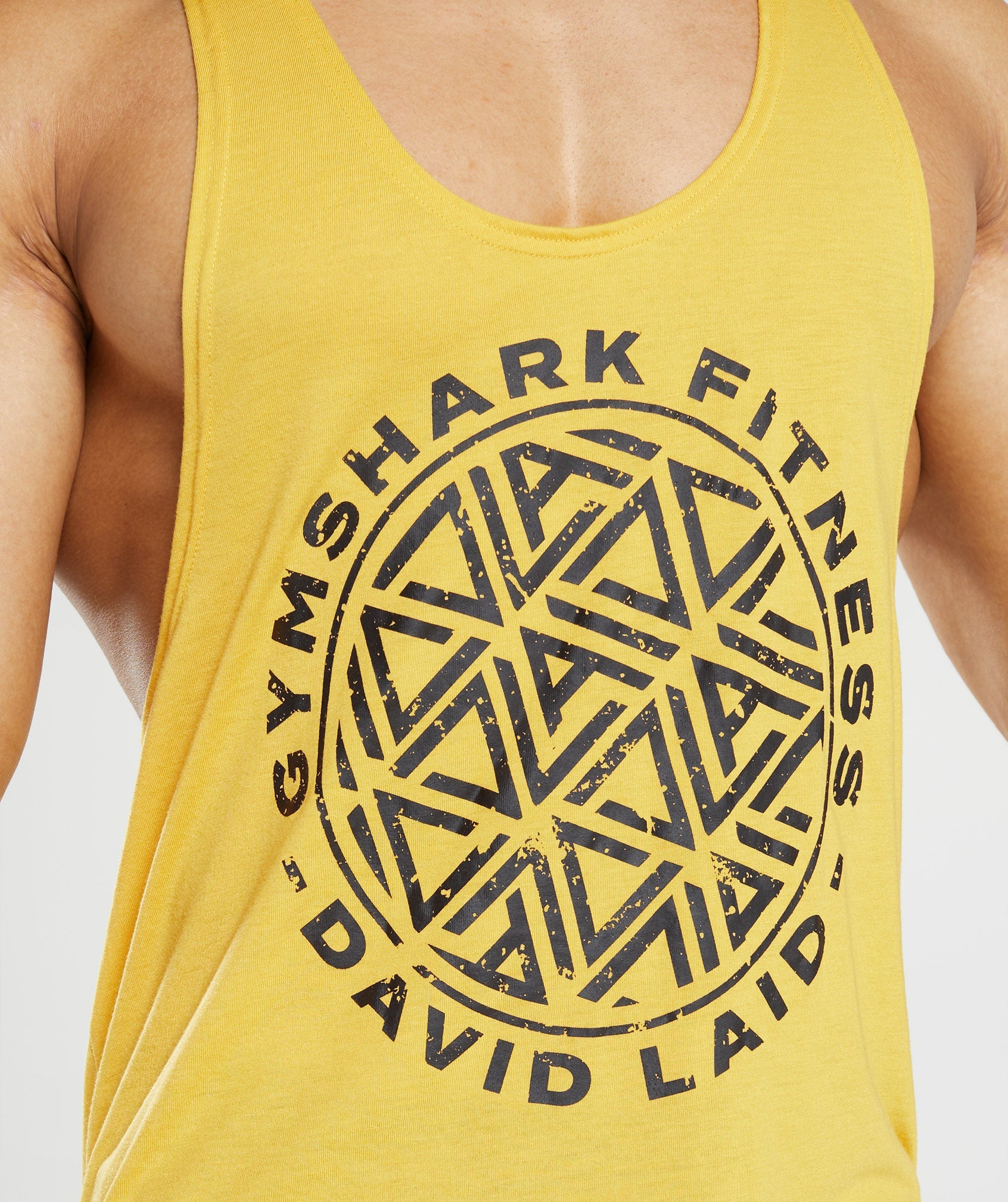 Yellow Men's Gymshark GS x David Laid Stringer Vest | TNRAGZ-250