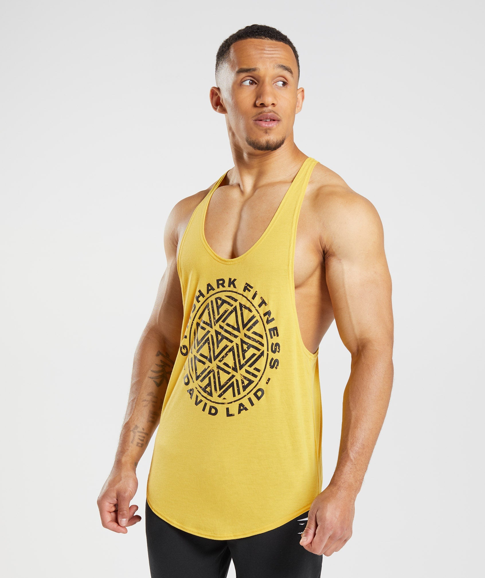 Yellow Men\'s Gymshark GS x David Laid Stringer Vest | TNRAGZ-250