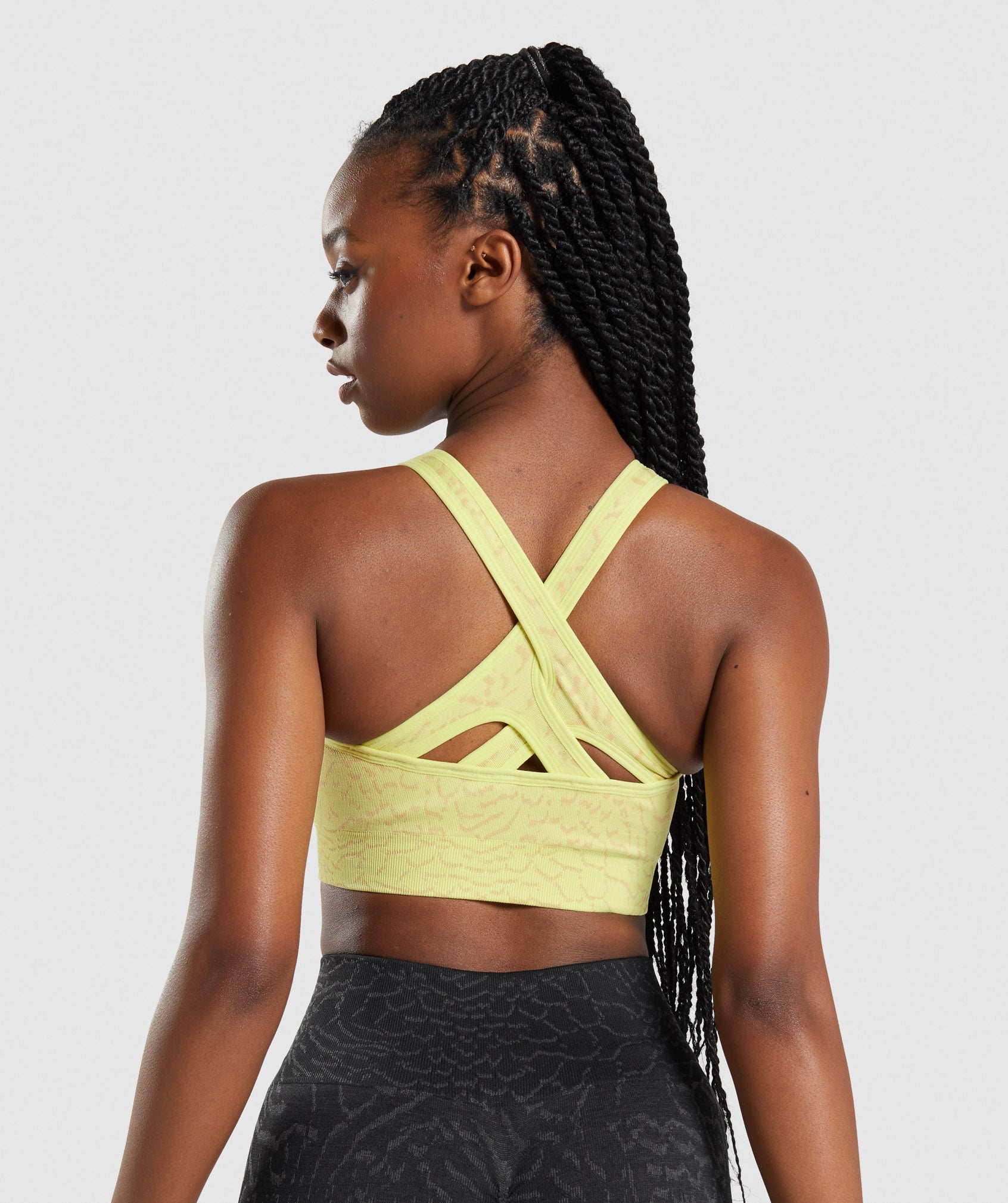 Yellow Women's Gymshark Adapt Animal Seamless Sports Bra | TDWPVL-346