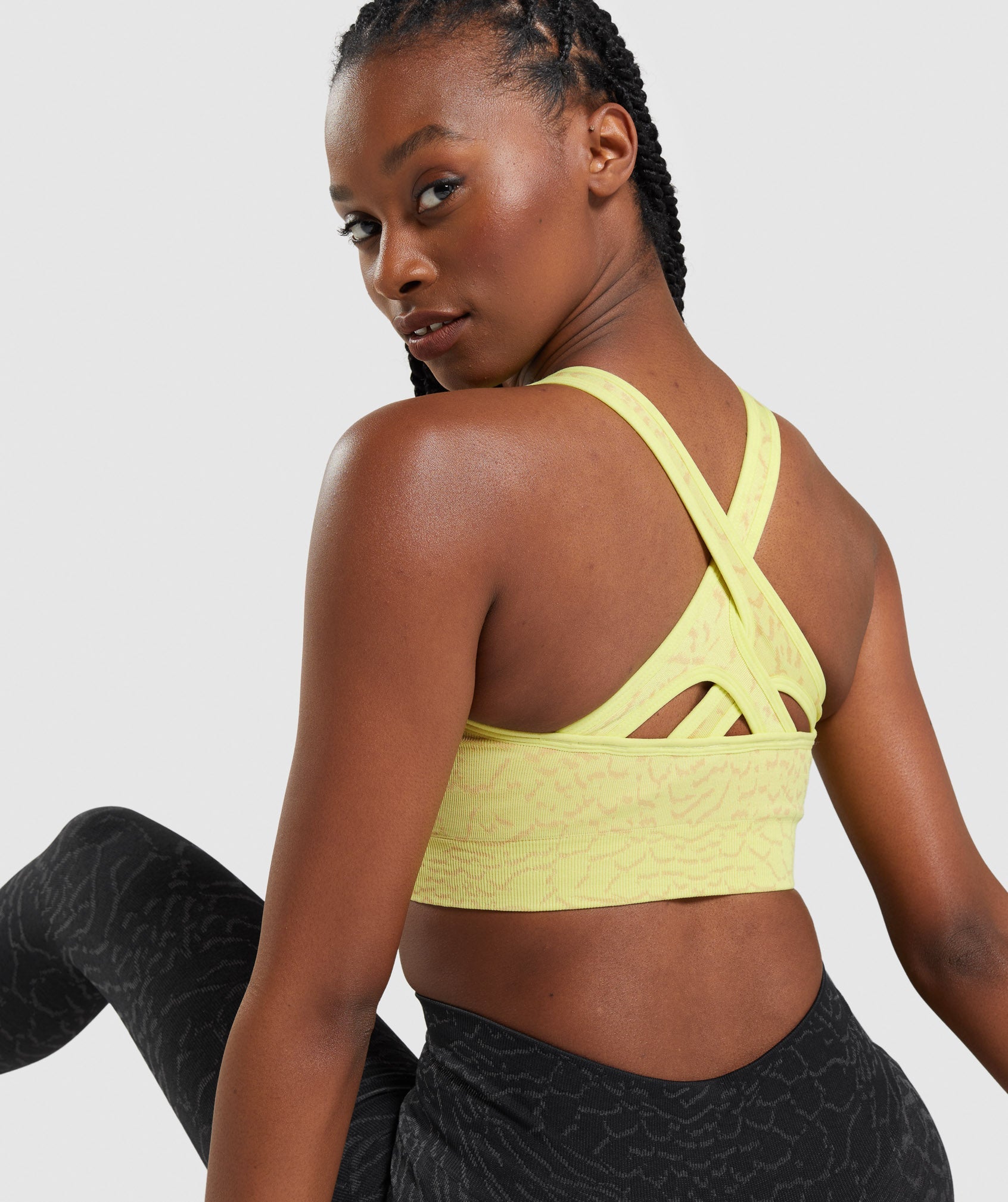 Yellow Women's Gymshark Adapt Animal Seamless Sports Bra | TDWPVL-346