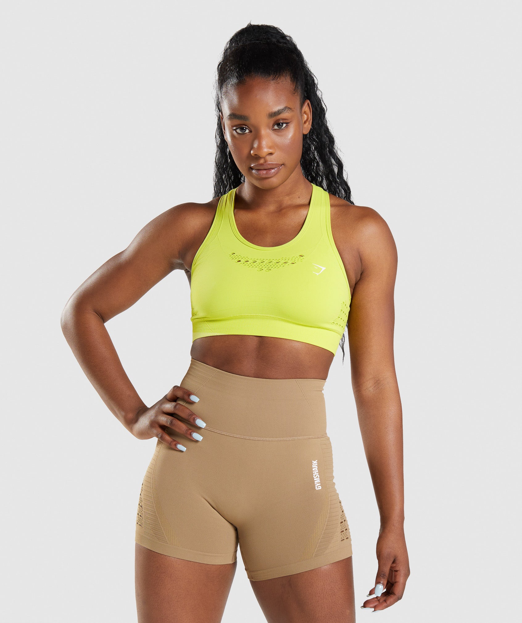 Yellow Women\'s Gymshark Energy Seamless Sports Bra | OCLJQX-275