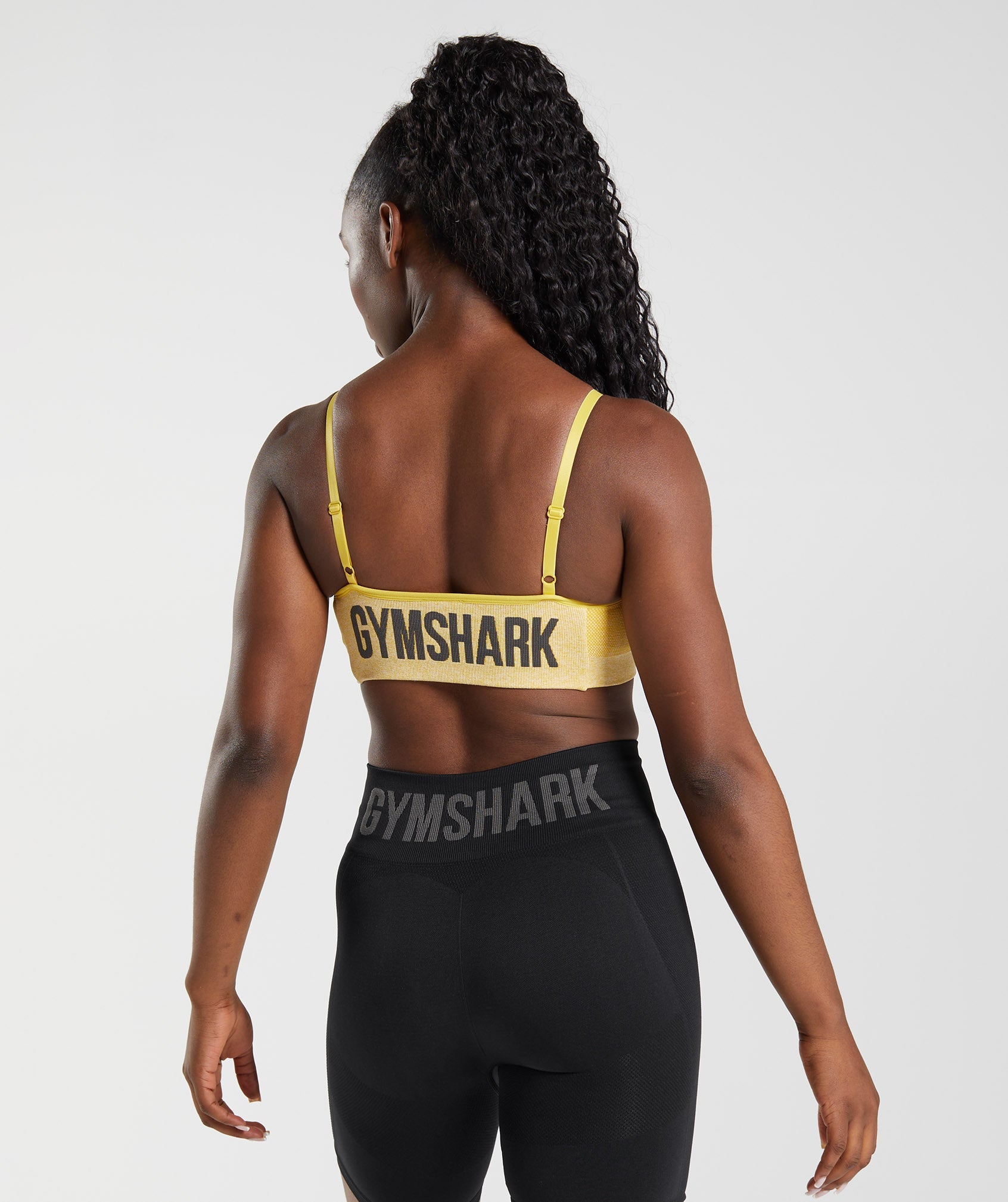 Yellow Women's Gymshark Flex Strappy Sports Bra | IKYOAX-176