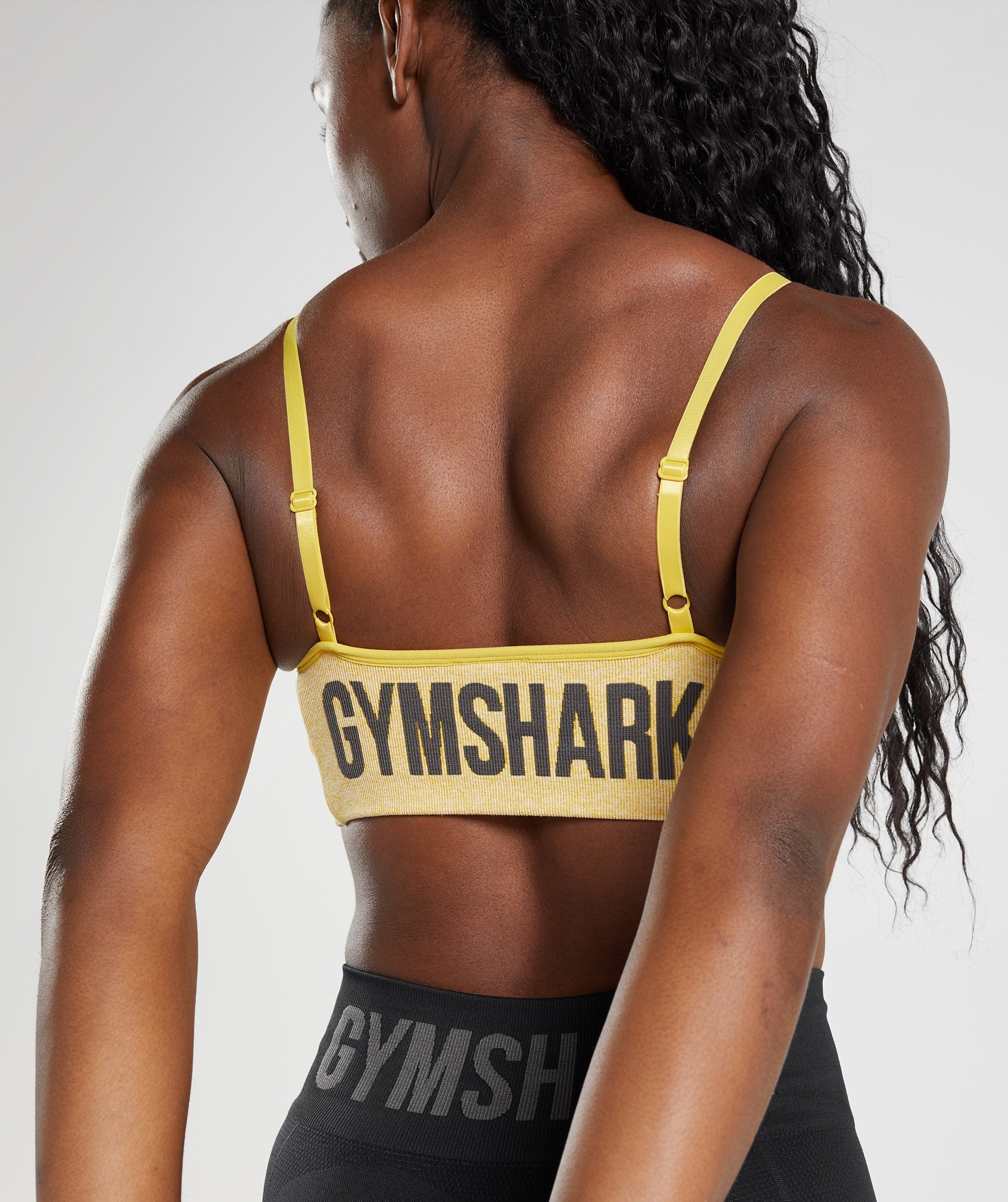 Yellow Women's Gymshark Flex Strappy Sports Bra | IKYOAX-176