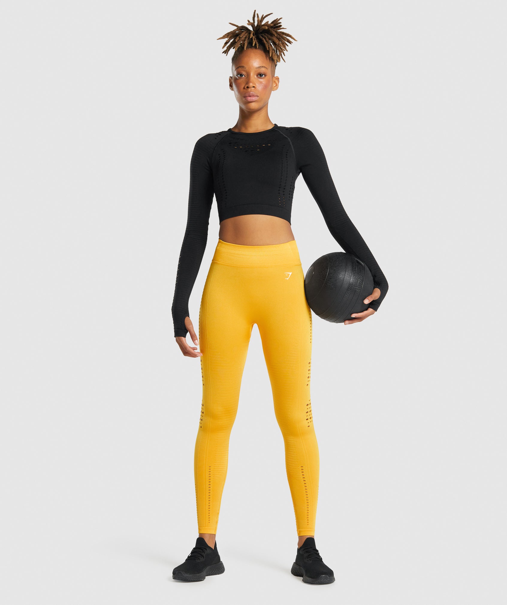 Yellow Women's Gymshark Glow Seamless Tights Leggings | KJNPUL-652