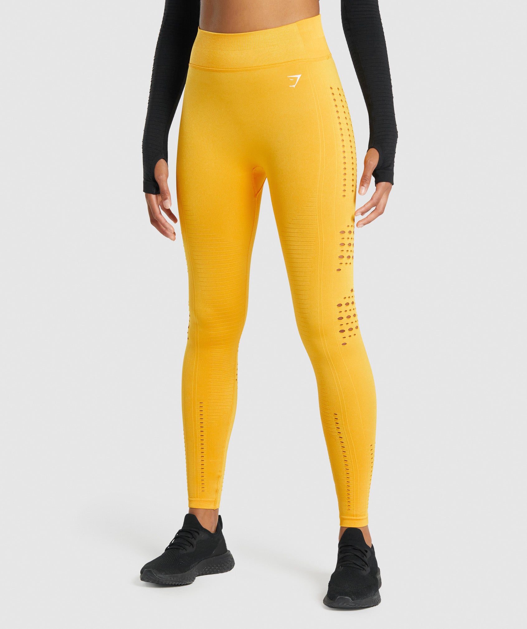 Yellow Women\'s Gymshark Glow Seamless Tights Leggings | KJNPUL-652