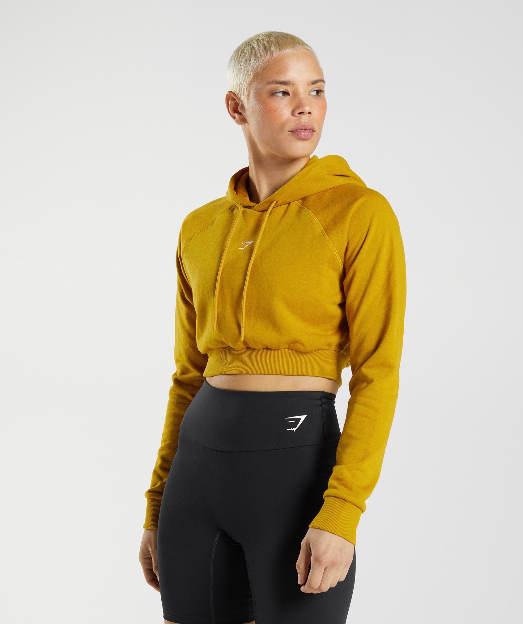 Yellow Women\'s Gymshark Training Cropped Hoodie | AOLYFS-182